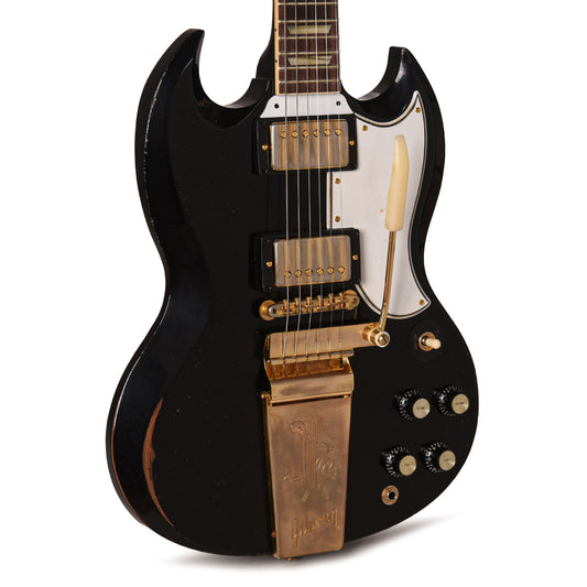 Gibson Custom Shop Murphy Lab 1961 Les Paul/SG Standard "CME Spec" Heavy Antique Ebony Heavy Aged w/Maestro Vibrola Electric Guitars / Solid Body