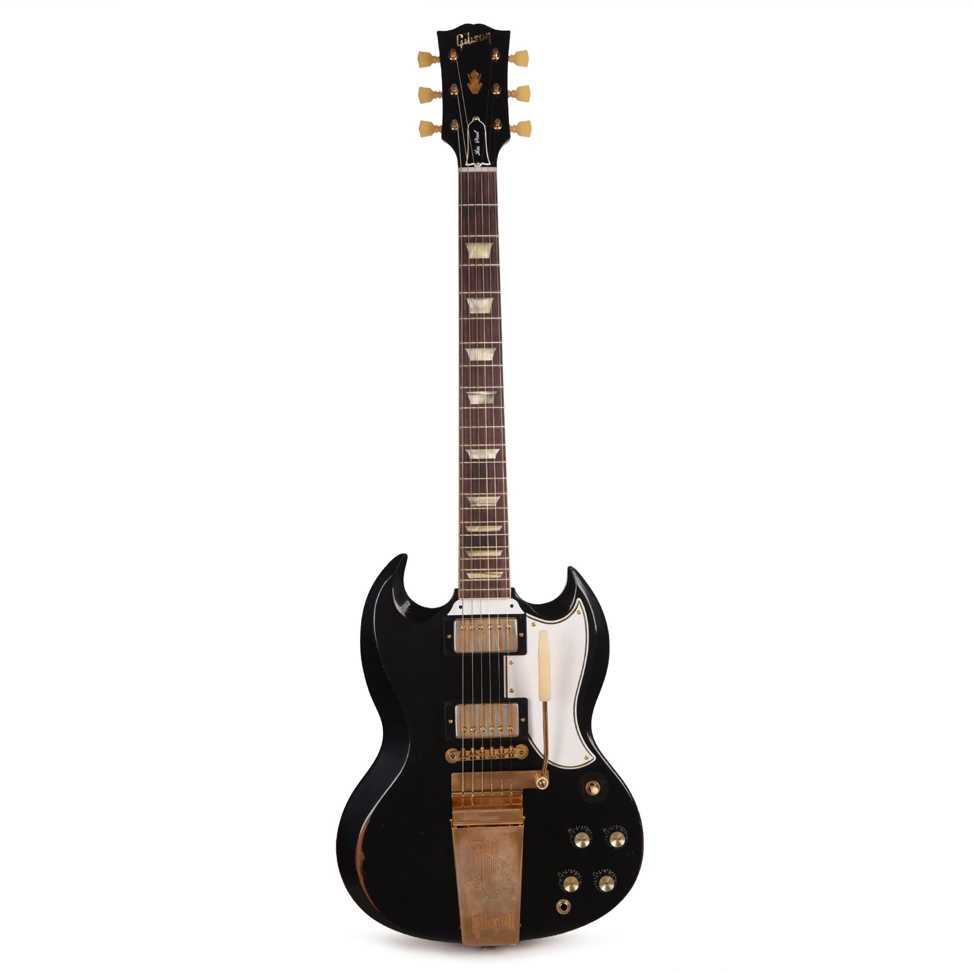 Gibson Custom Shop Murphy Lab 1961 Les Paul/SG Standard "CME Spec" Heavy Antique Ebony Heavy Aged w/Maestro Vibrola Electric Guitars / Solid Body