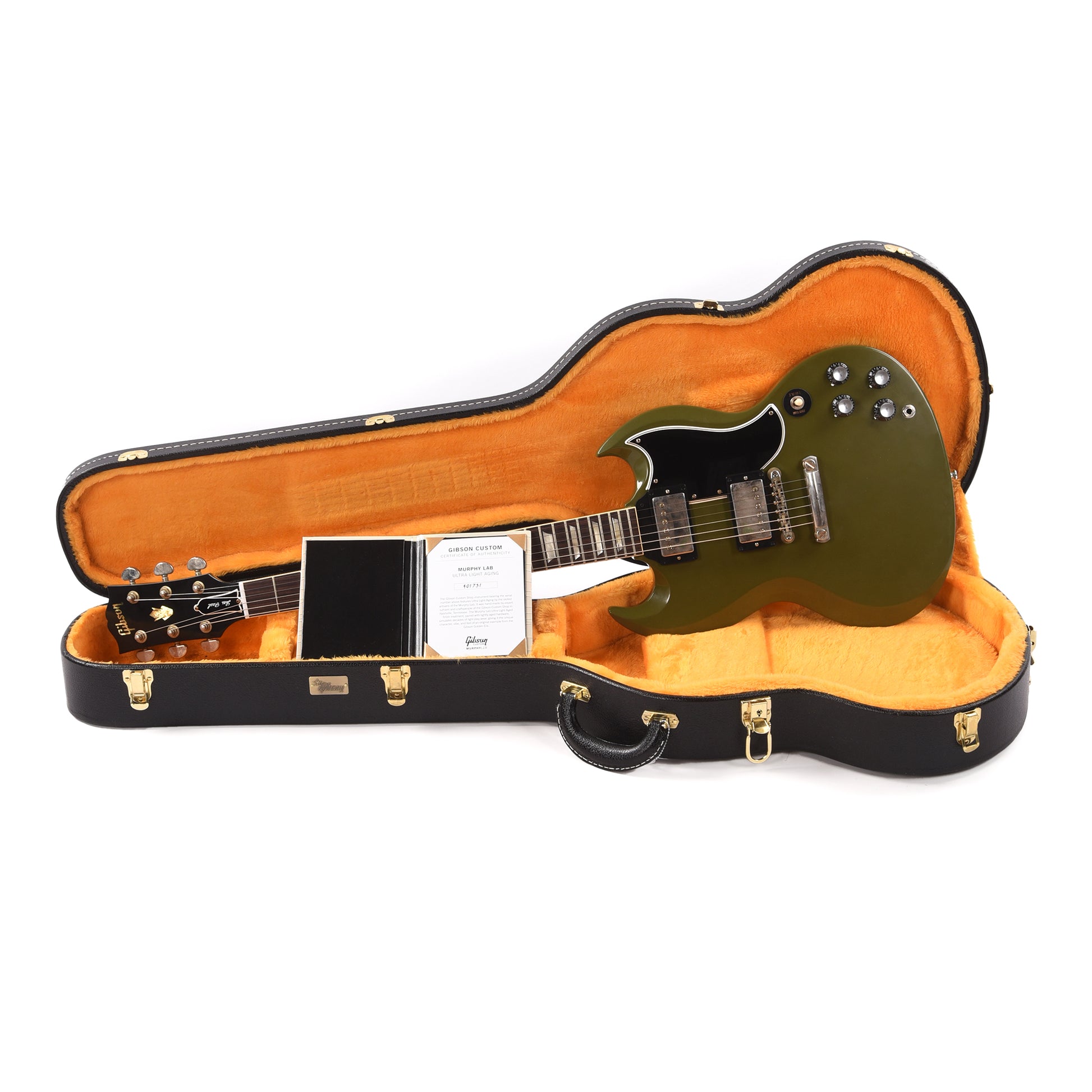 Gibson Custom Shop Murphy Lab 1961 Les Paul SG Standard "CME Spec" Ultra Light Aged Antique Olive Drab w/Stop Bar & Grovers Electric Guitars / Solid Body