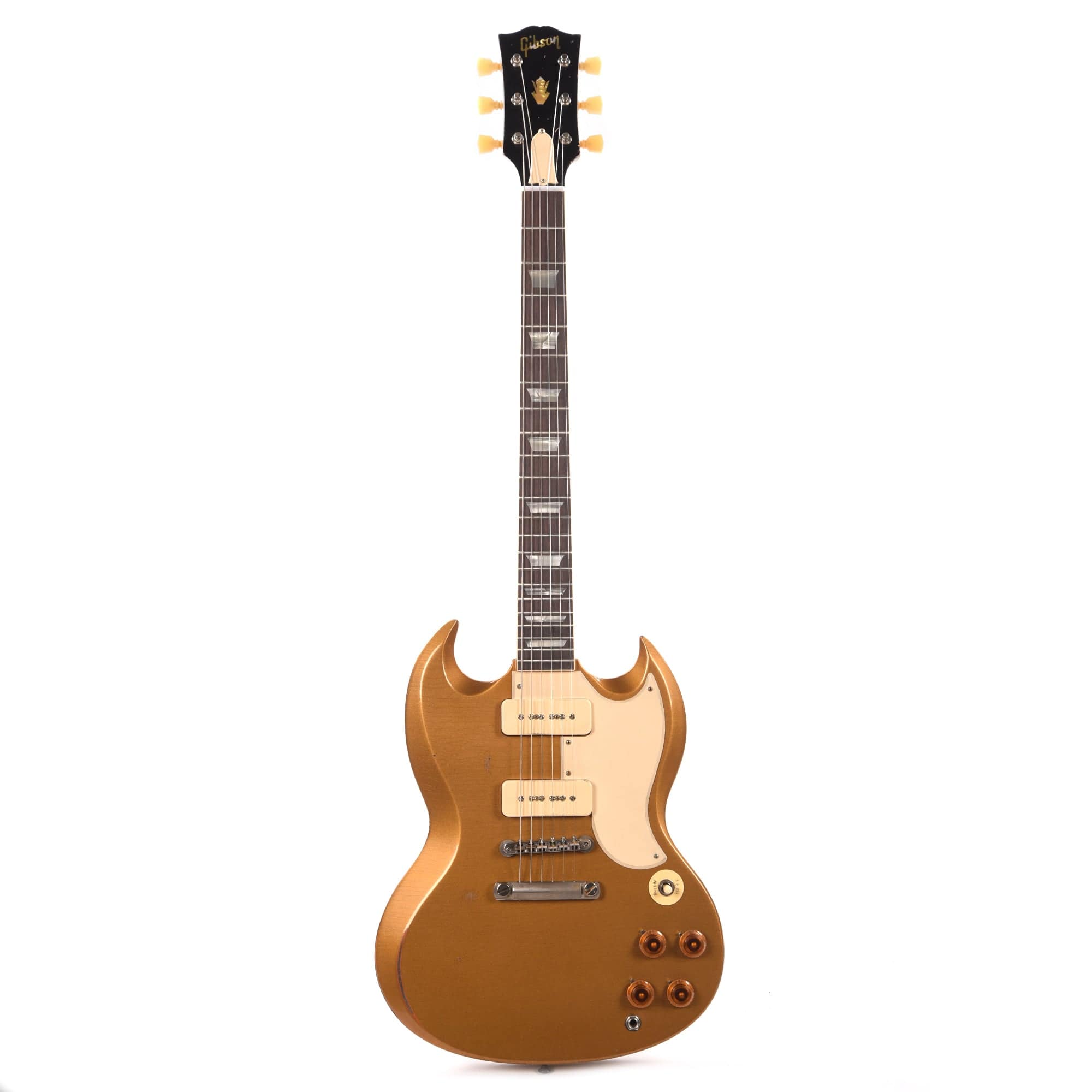 4 Manopole Di Controllo Nere Con Lettere Oro Per Chitarra Elettrica Les Paul O SG