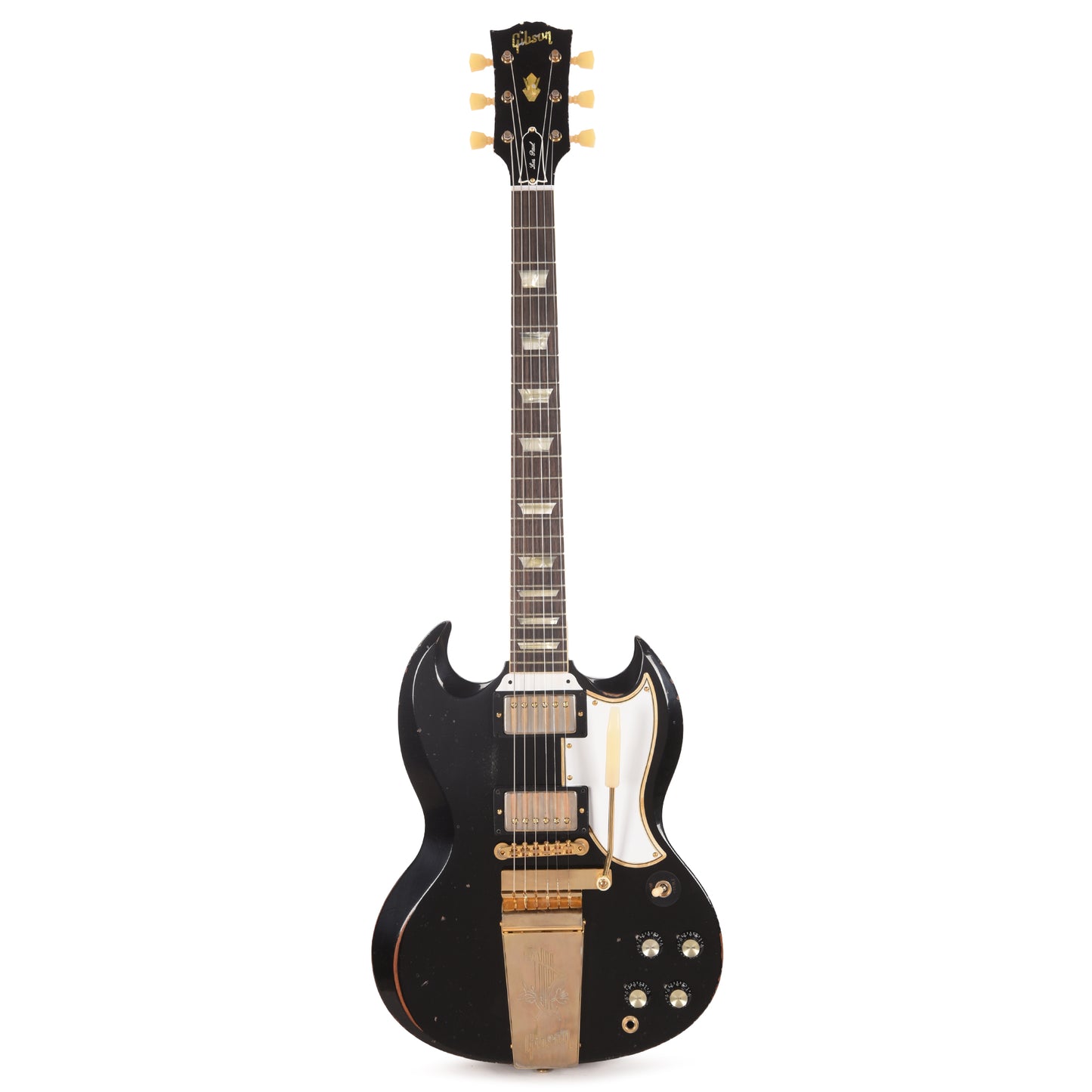 Gibson Custom Shop Murphy Lab 1961 LP/SG Standard "CME Spec" Heavy Antique Ebony Heavy Aged w/Maestro Vibrola Electric Guitars / Solid Body