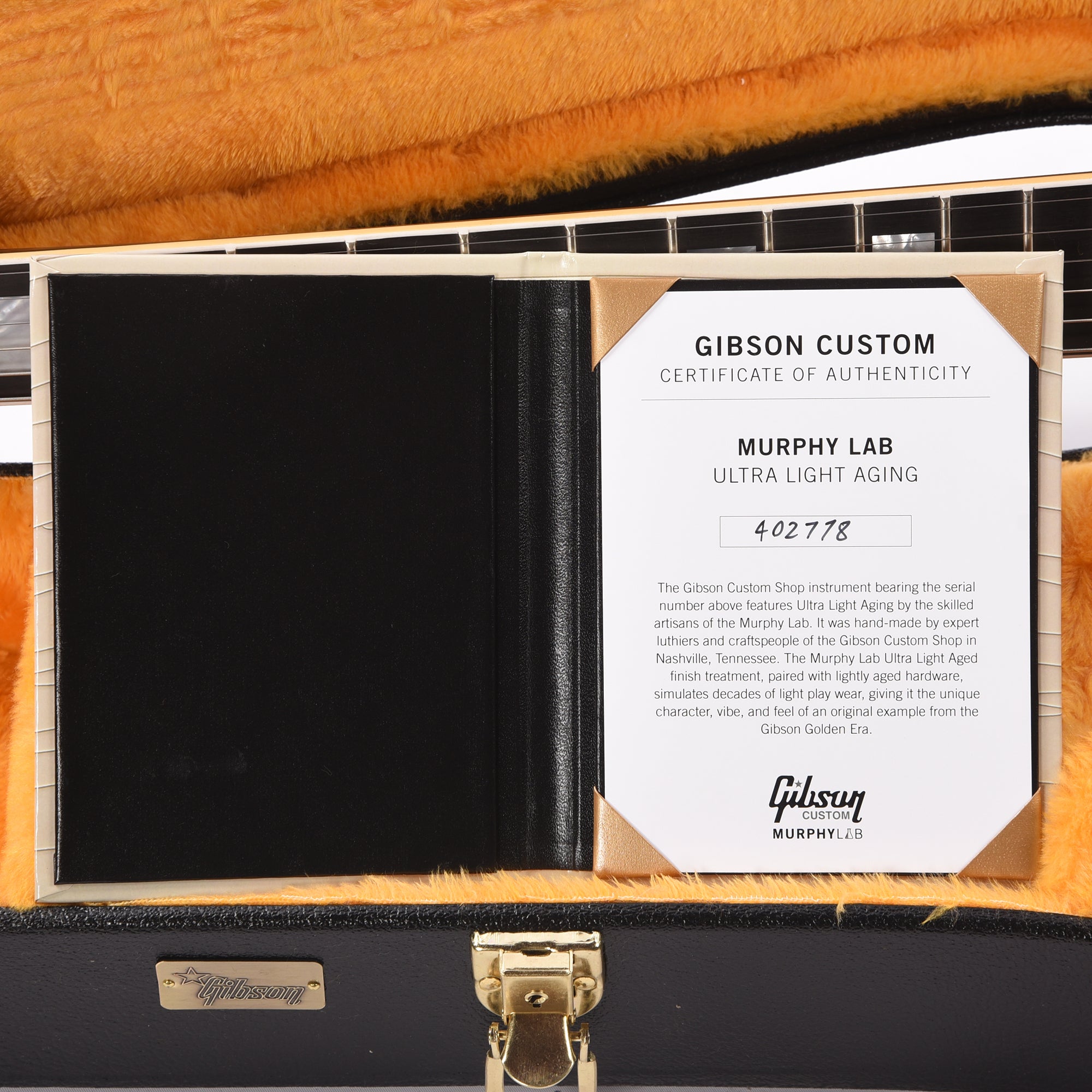 Gibson Custom Shop Murphy Lab 1968 Les Paul Custom Reissue Ebony Ultra Light Aged Electric Guitars / Solid Body