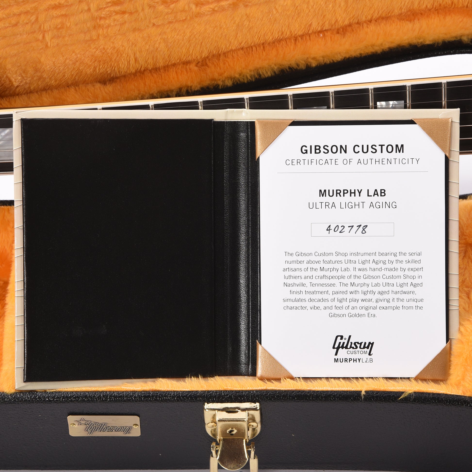 Gibson Custom Shop Murphy Lab 1968 Les Paul Custom Reissue Ebony Ultra Light Aged Electric Guitars / Solid Body