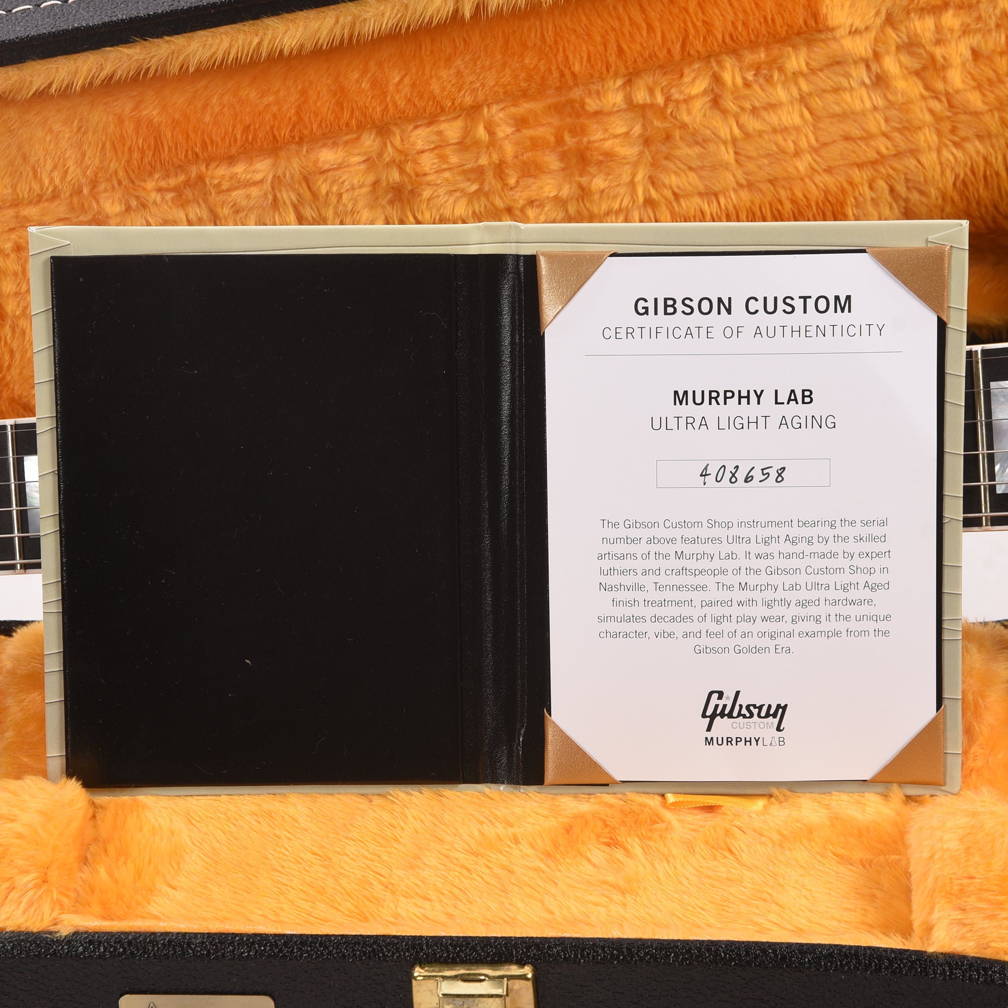 Gibson Custom Shop Murphy Lab 1968 Les Paul Custom Reissue Ebony Ultra Light Aged Electric Guitars / Solid Body