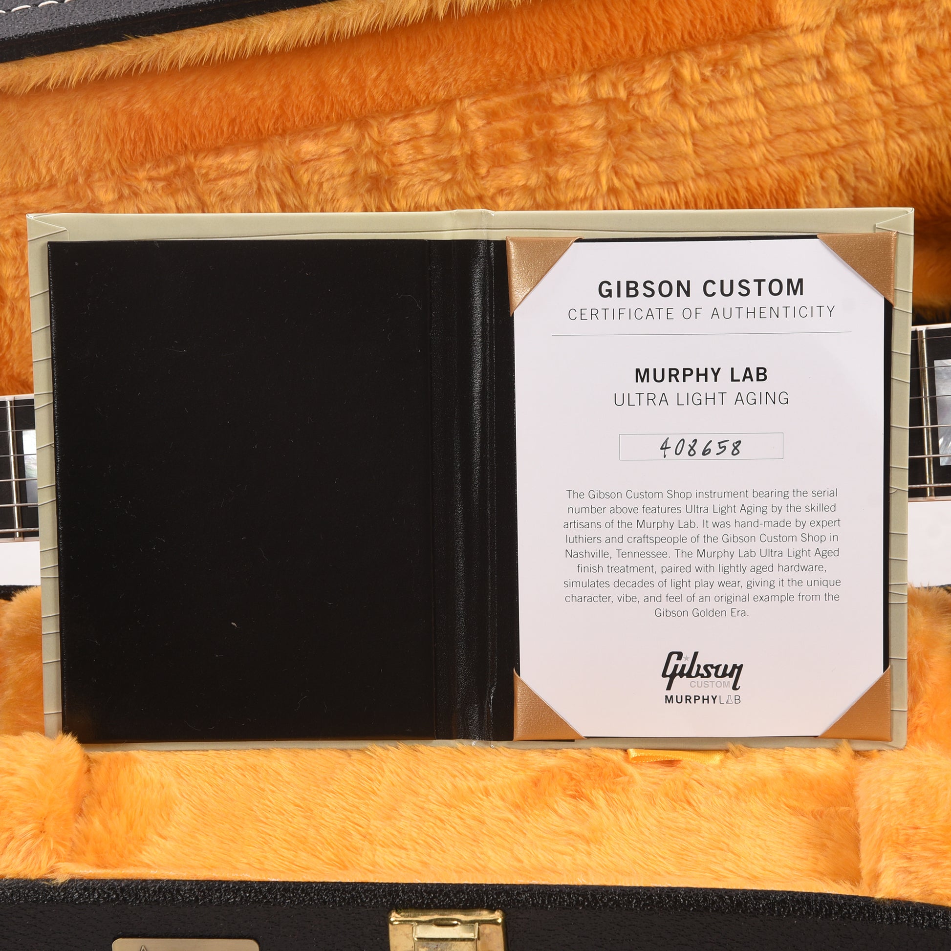 Gibson Custom Shop Murphy Lab 1968 Les Paul Custom Reissue Ebony Ultra Light Aged Electric Guitars / Solid Body