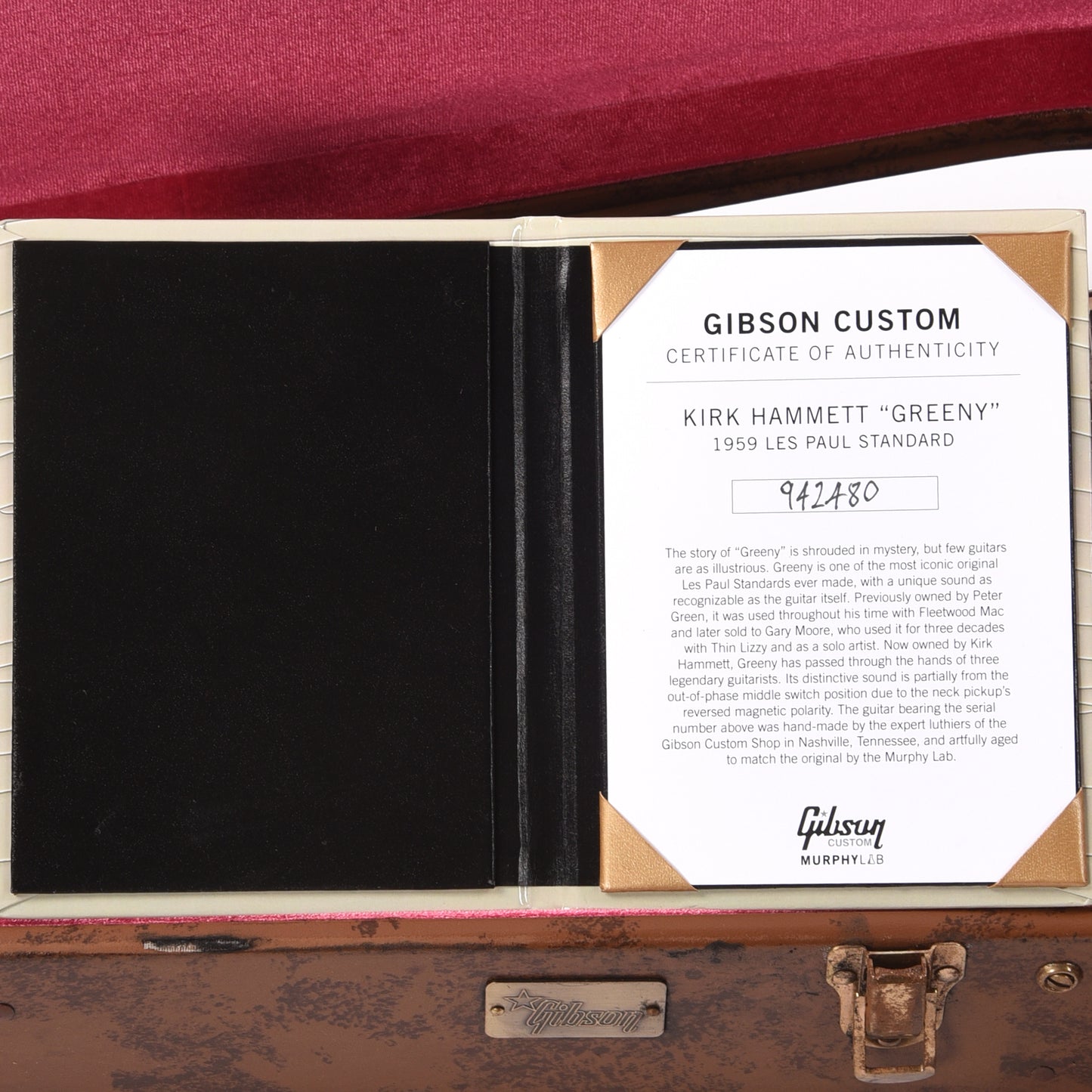 Gibson Custom Shop Murphy Lab Replica Kirk Hammett 1959 Les Paul Standard "Greeny" Aged Electric Guitars / Solid Body