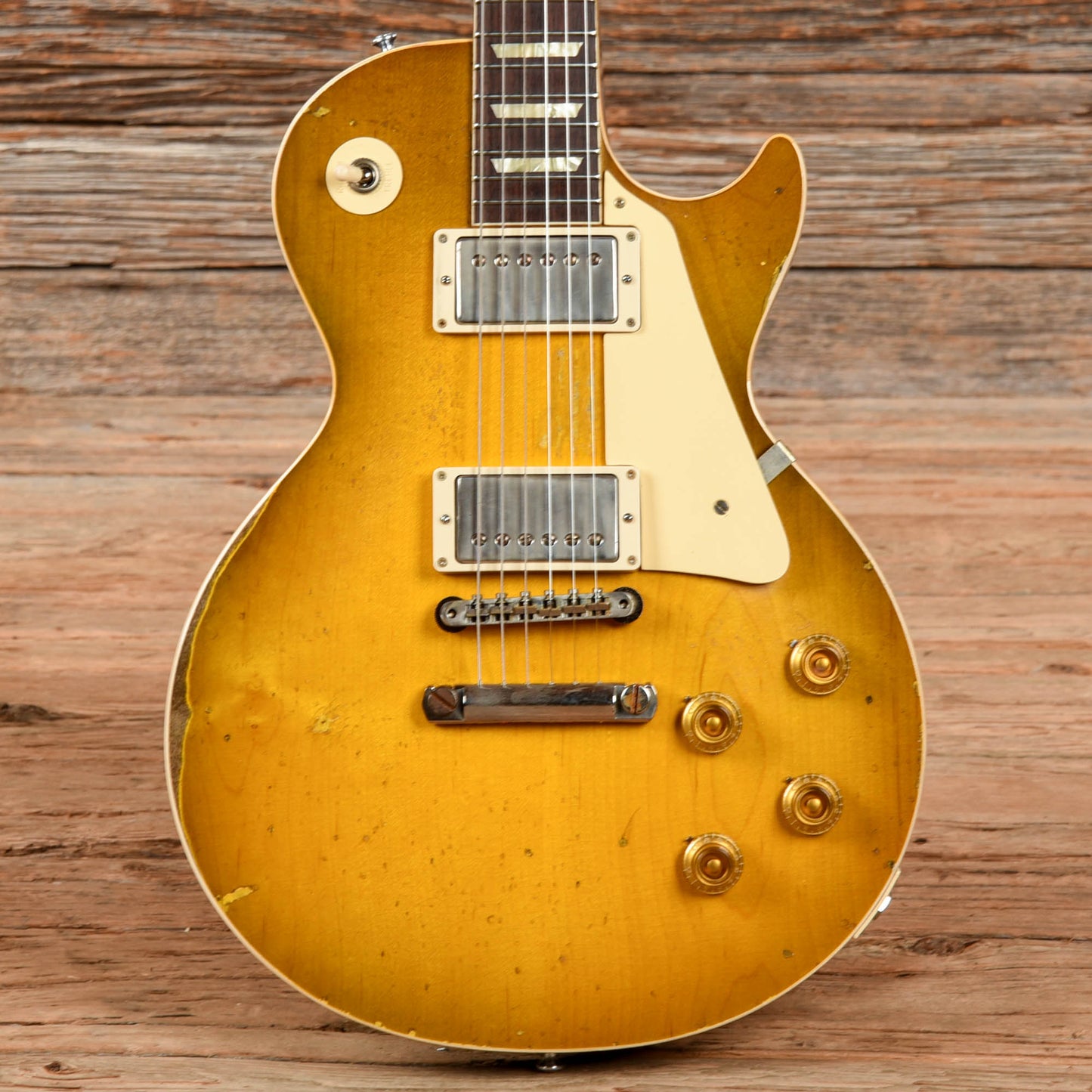 Gibson Custom Wildwood Spec 58 Les Paul Standard Ultra Heavy Aged Green Lemon Fade Electric Guitars / Solid Body