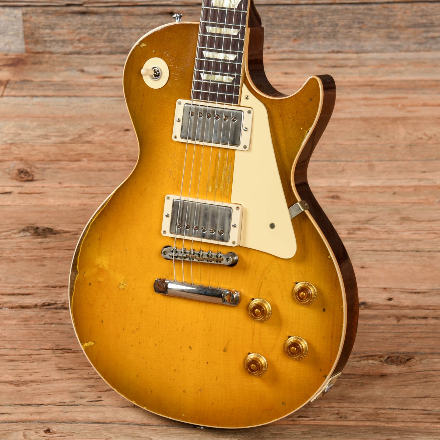 Gibson Custom Wildwood Spec 58 Les Paul Standard Ultra Heavy Aged Green Lemon Fade Electric Guitars / Solid Body