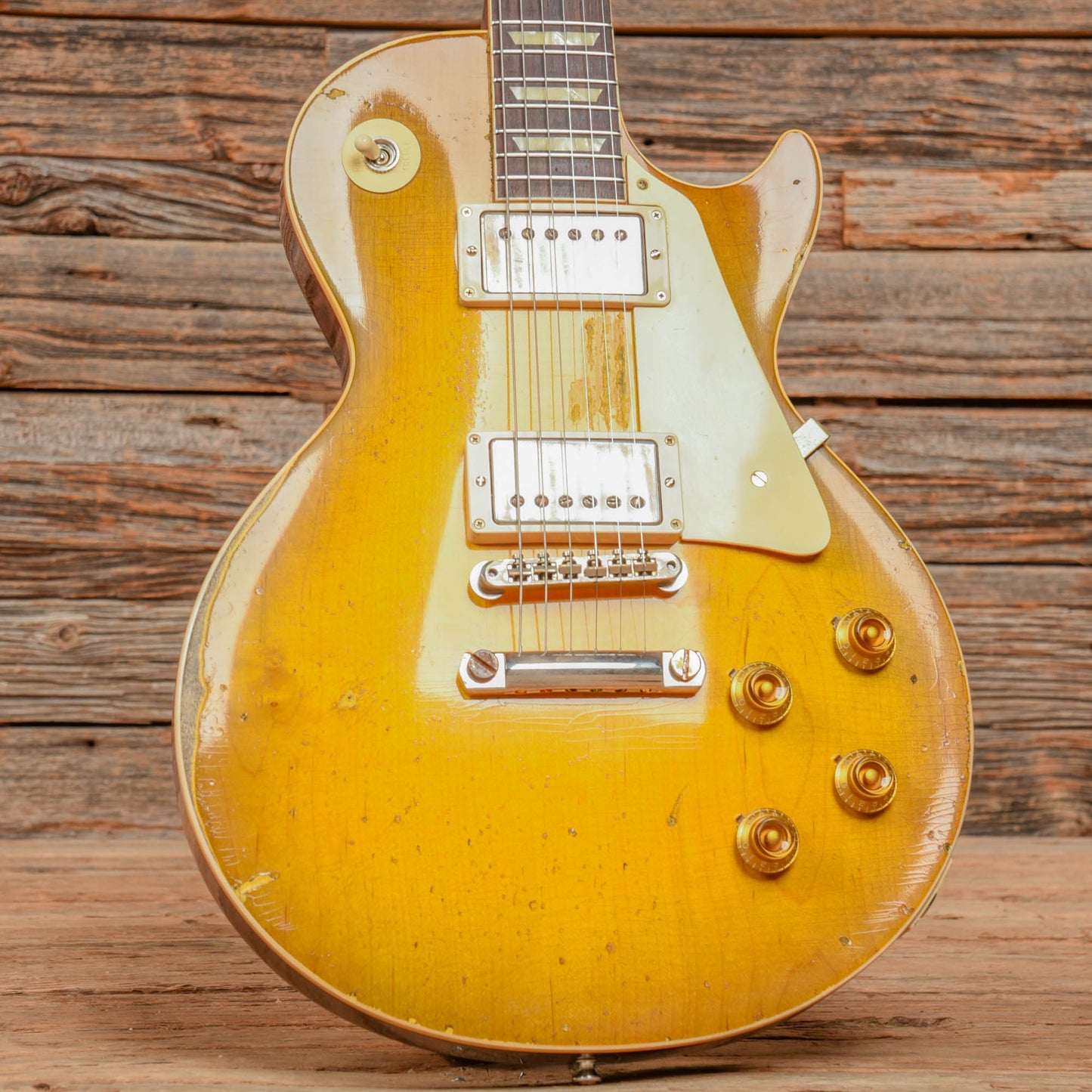 Gibson Custom Wildwood Spec 58 Les Paul Standard Ultra Heavy Aged Green Lemon Fade Electric Guitars / Solid Body
