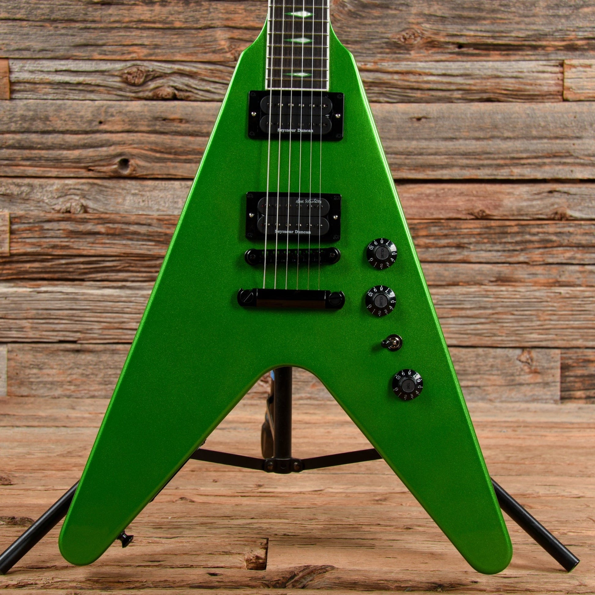 dave mustaine distortion pedal Gibson Dave Mustaine Signature "Rust in Peace" Flying V EXP Alien Tech Green 2022