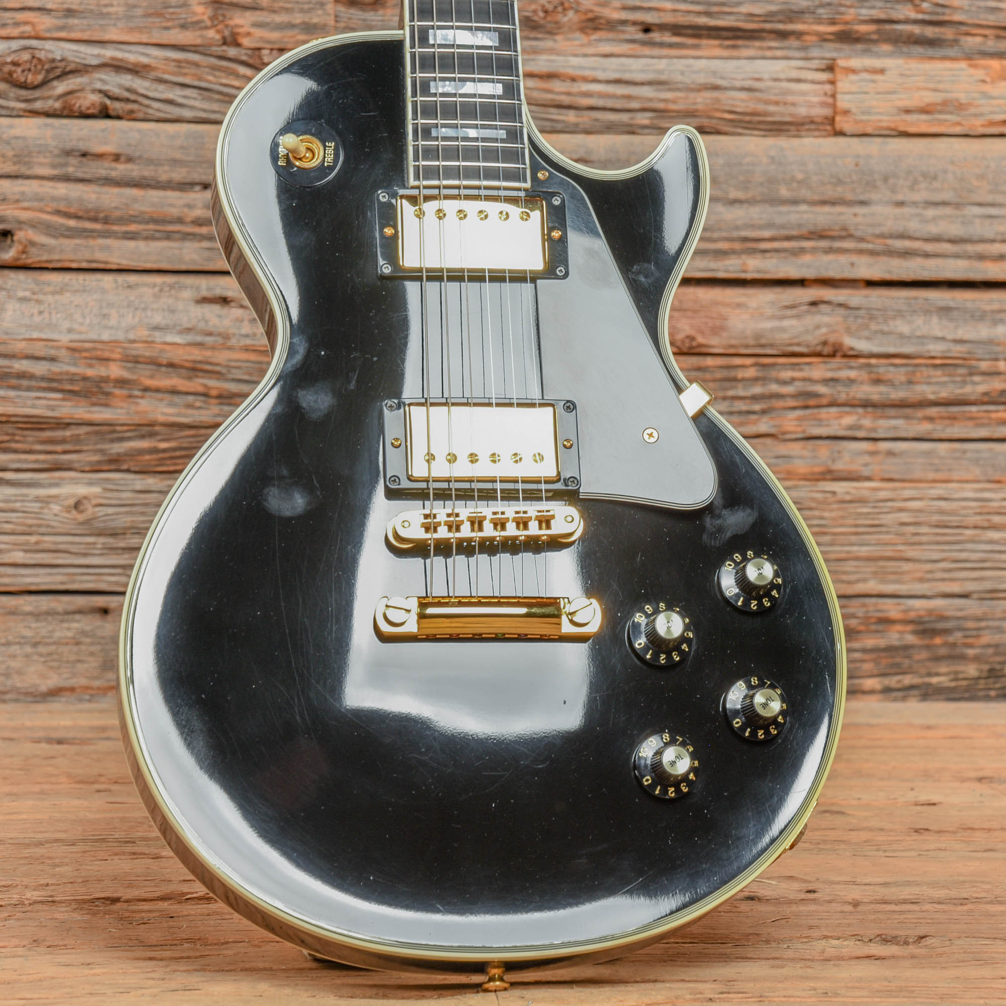 ギター Gibson Les Paul Custom C/S2016 Gibson Les Paul Custom Ebony 2016 – Chicago Music Exchange