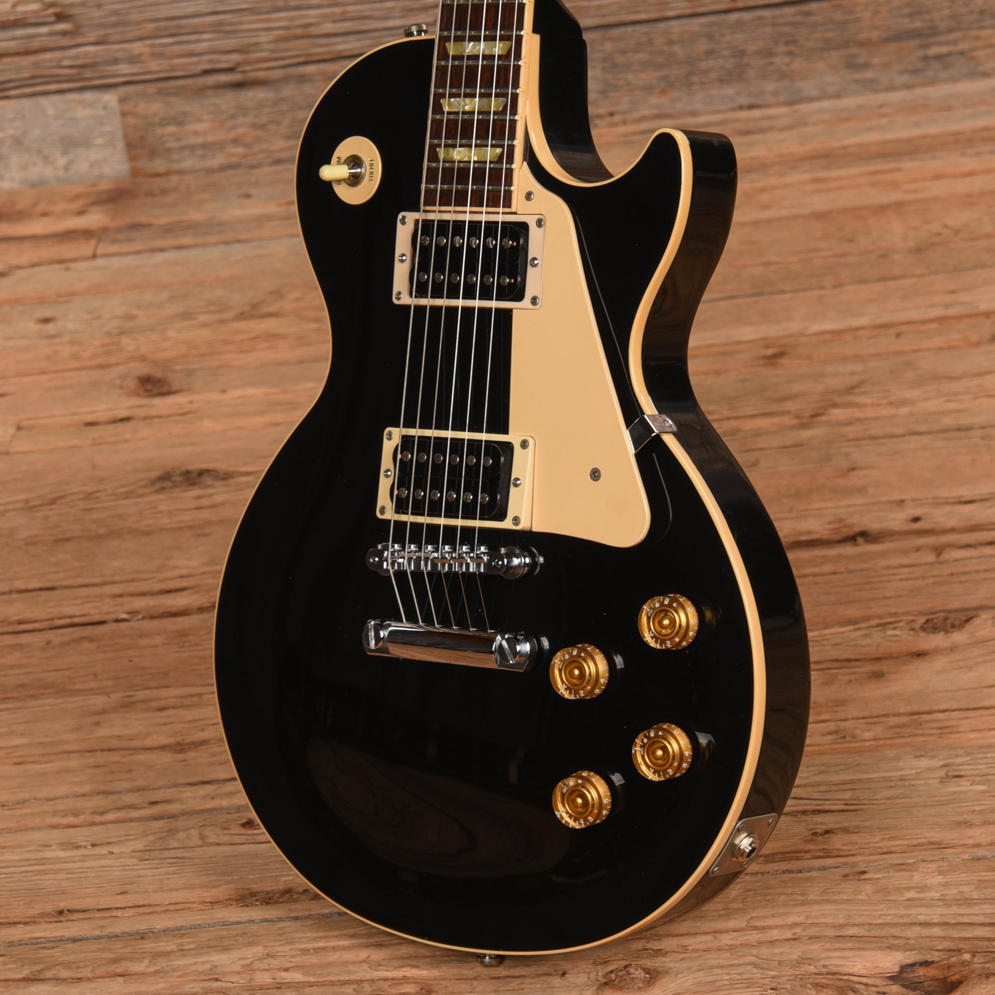 ギター Gibson LP Standard Ebony Black Gibson Les Paul Standard Ebony 1993 – Chicago Music Exchange