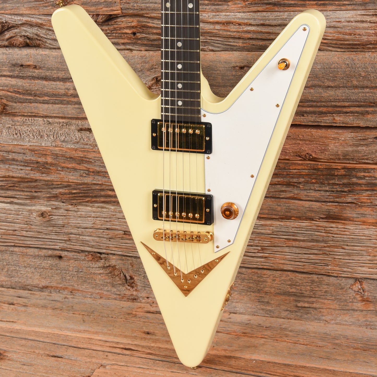 Gibson Reverse Flying V White  - Dave Amato of REO Speedwagon Electric Guitars / Solid Body