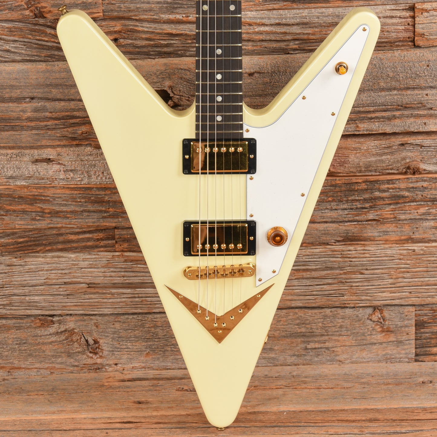 Gibson Reverse Flying V White  - Dave Amato of REO Speedwagon Electric Guitars / Solid Body
