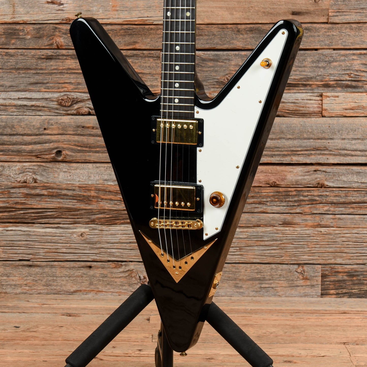Gibson Reverse Flying V Black  - Dave Amato of REO Speedwagon