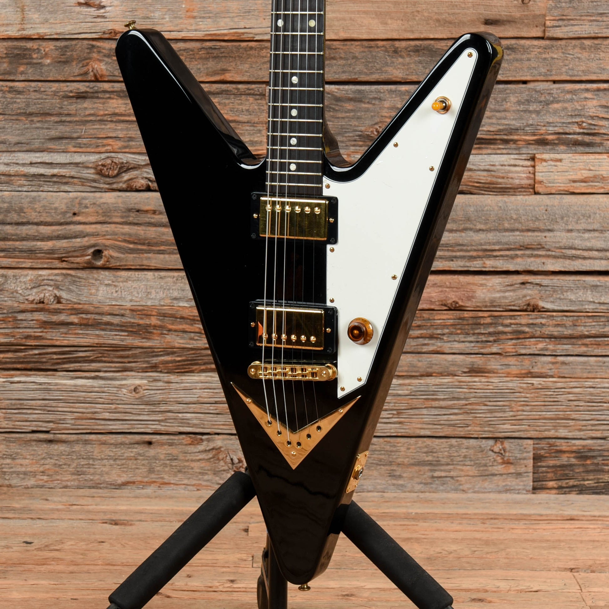 Gibson Reverse Flying V Black  - Dave Amato of REO Speedwagon