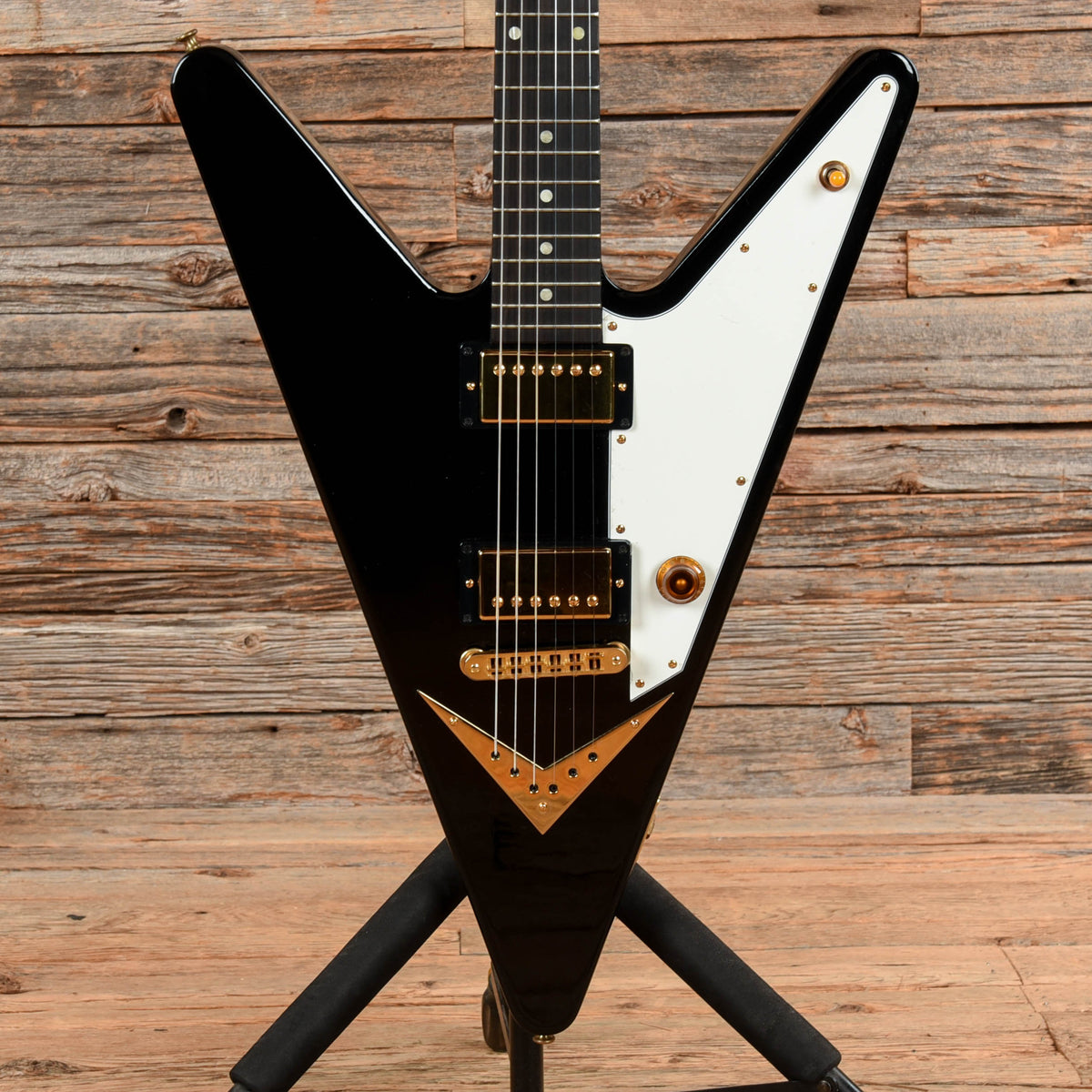 Gibson Reverse Flying V Black - Dave Amato of REO Speedwagon – Chicago ...