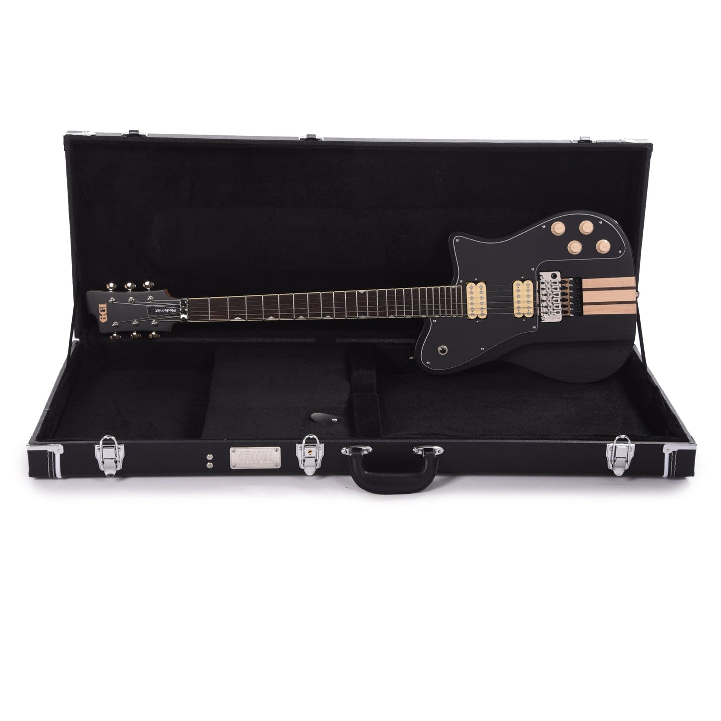 GCI Modernist Guitar Satin Black Doghair Wings Electric Guitars / Solid Body