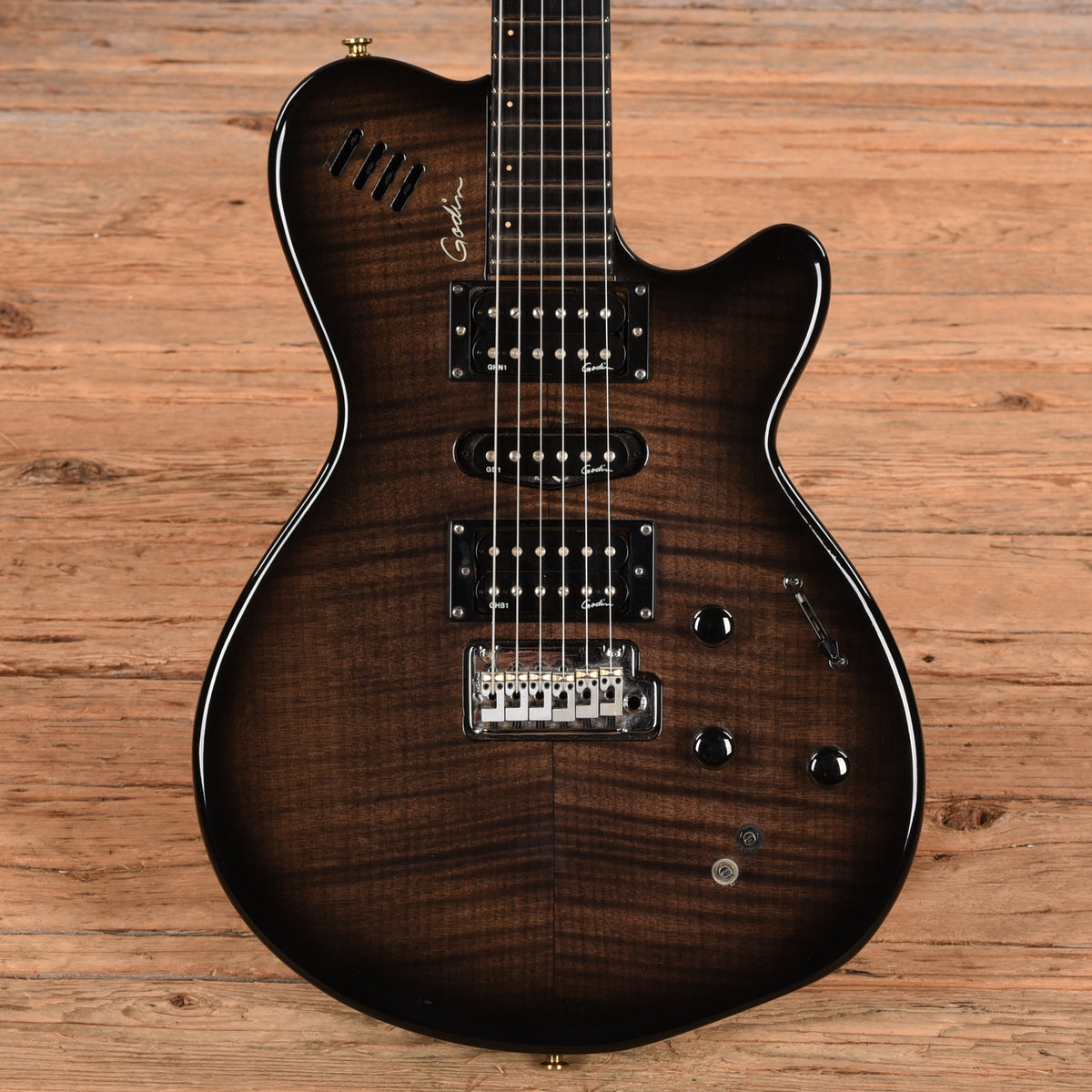 Godin XTSA Transparent Black Electric Guitars