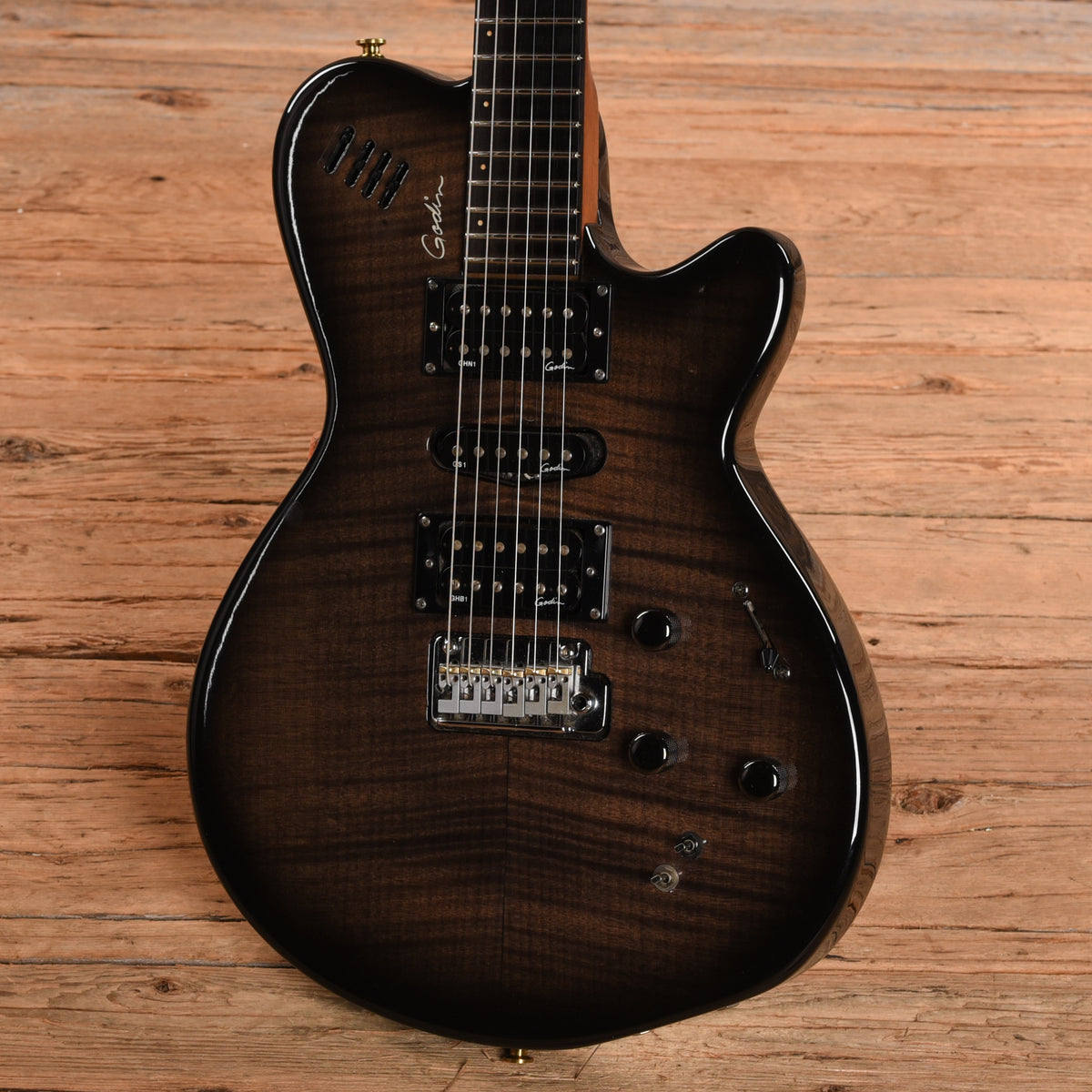 Godin XTSA Transparent Black Electric Guitars