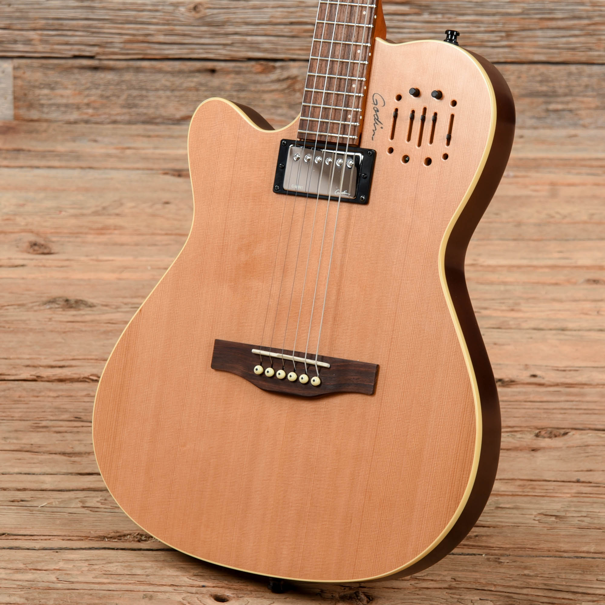 Godin A6 Ultra Natural  LEFTY Electric Guitars / Semi-Hollow