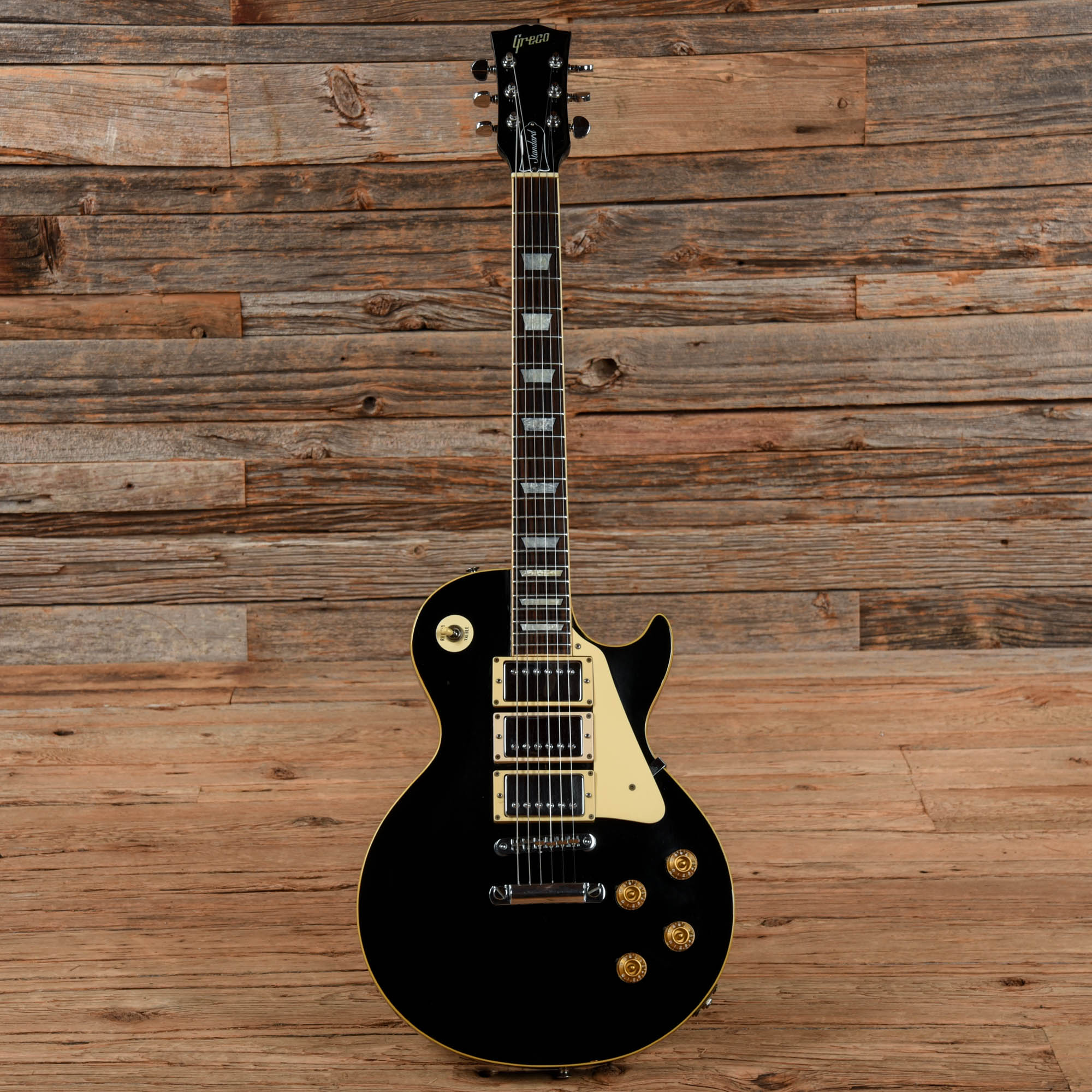 Greco 3-Pickup Singlecut Standard Black 1970s Electric Guitars / Solid Body