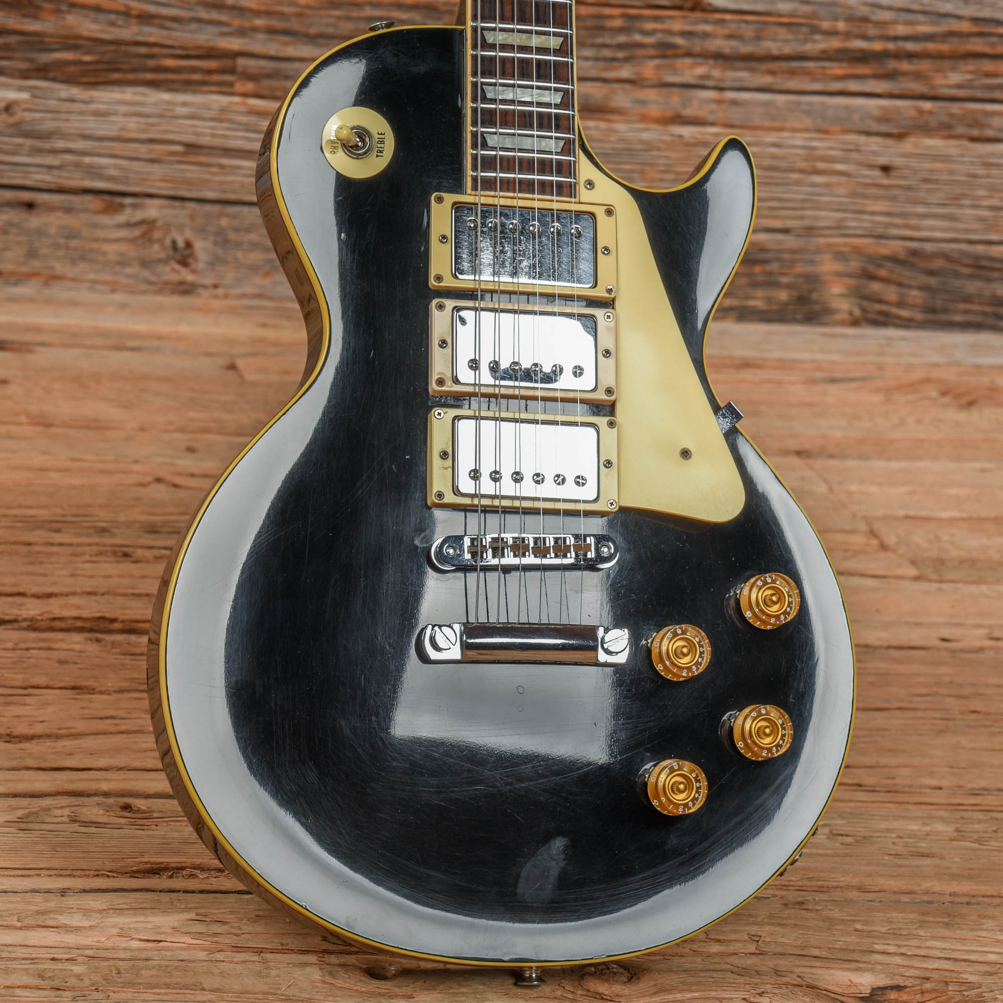 Greco 3-Pickup Singlecut Standard Black 1970s Electric Guitars / Solid Body