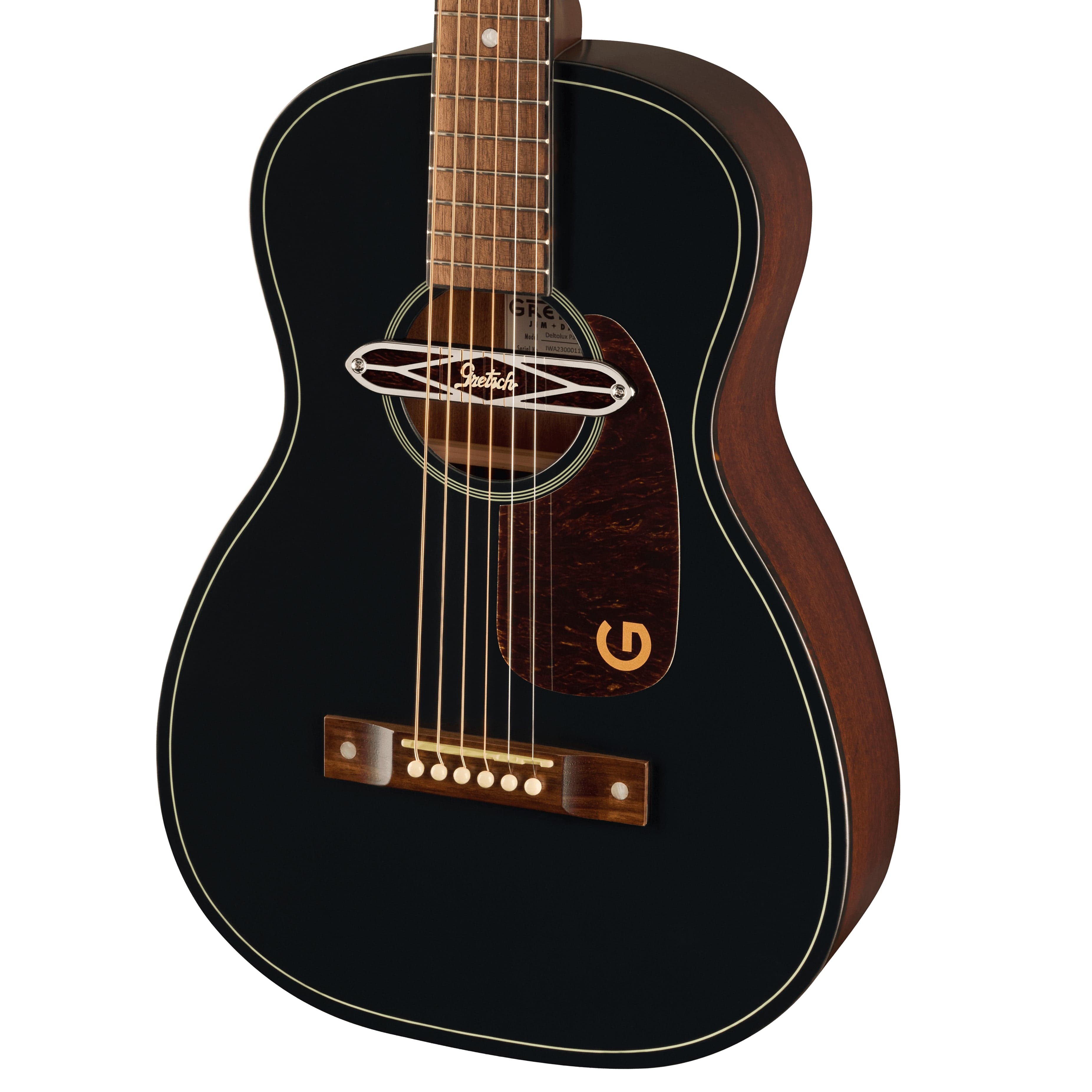 Gretsch Deltoluxe Parlor Acoustic Guitar Black Top Acoustic Guitars / Parlor
