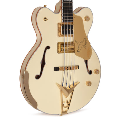 Gretsch G6136B-TP Tom Petersson Signature Falcon 4-String Bass Aged White Lacquer Bass Guitars / 4-String