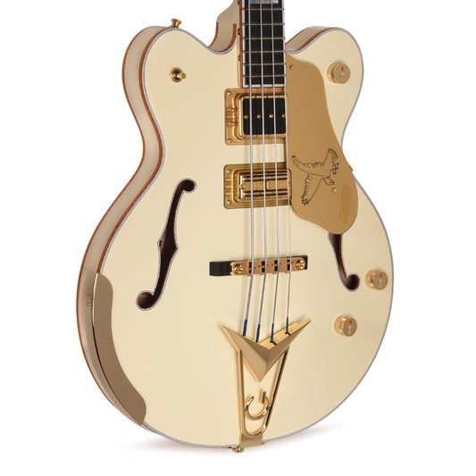 Gretsch G6136B-TP Tom Petersson Signature Falcon 4-String Bass Aged White Lacquer Bass Guitars / 4-String