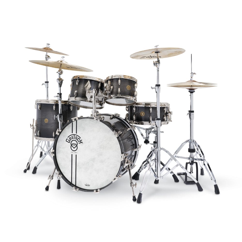 Gretsch 140th Anniversary 10/12/16/22/6.5x14 5pc. Hybrid Drum Kit Ebony Stardust w/Nickel Hdw & Bag Set Drums and Percussion / Acoustic Drums / Full Acoustic Kits