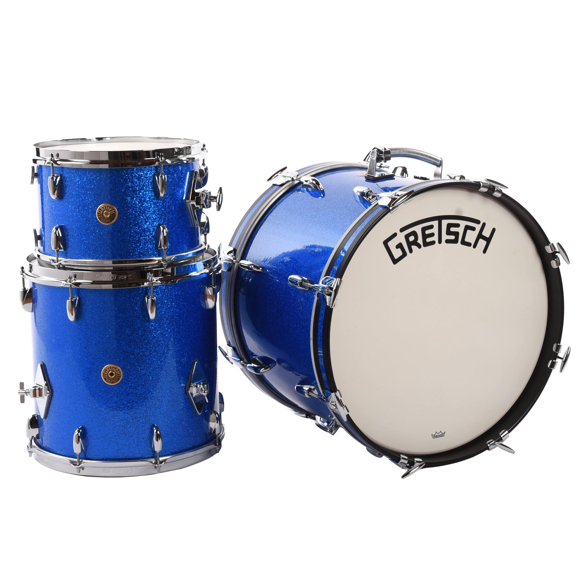 Gretsch Broadkaster 12/14/20 3pc. Drum Kit Blue Sparkle (Vintage Build) Drums and Percussion / Acoustic Drums / Full Acoustic Kits