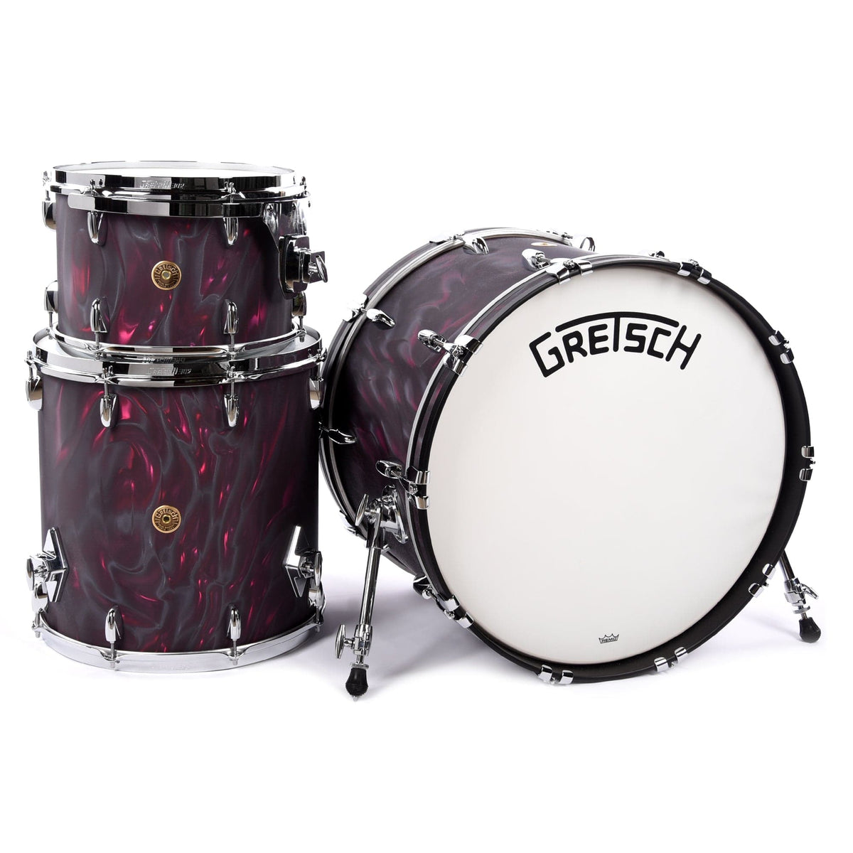 Gretsch Broadkaster 13/16/22 3pc. Drum Kit Black Satin Flame – Chicago ...