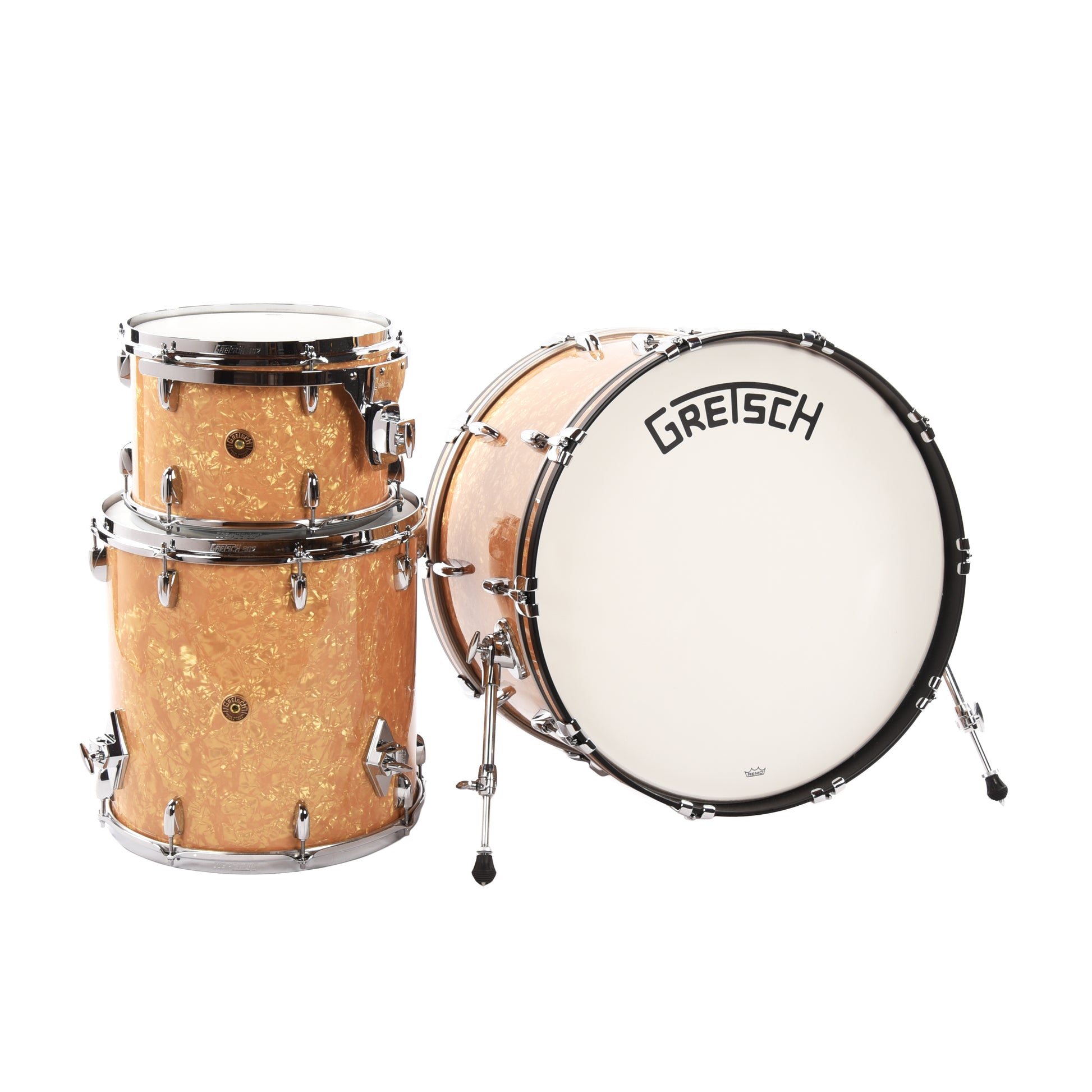 Gretsch Broadkaster 13/16/24 3pc. Drum Kit Antique Pearl Drums and Percussion / Acoustic Drums / Full Acoustic Kits