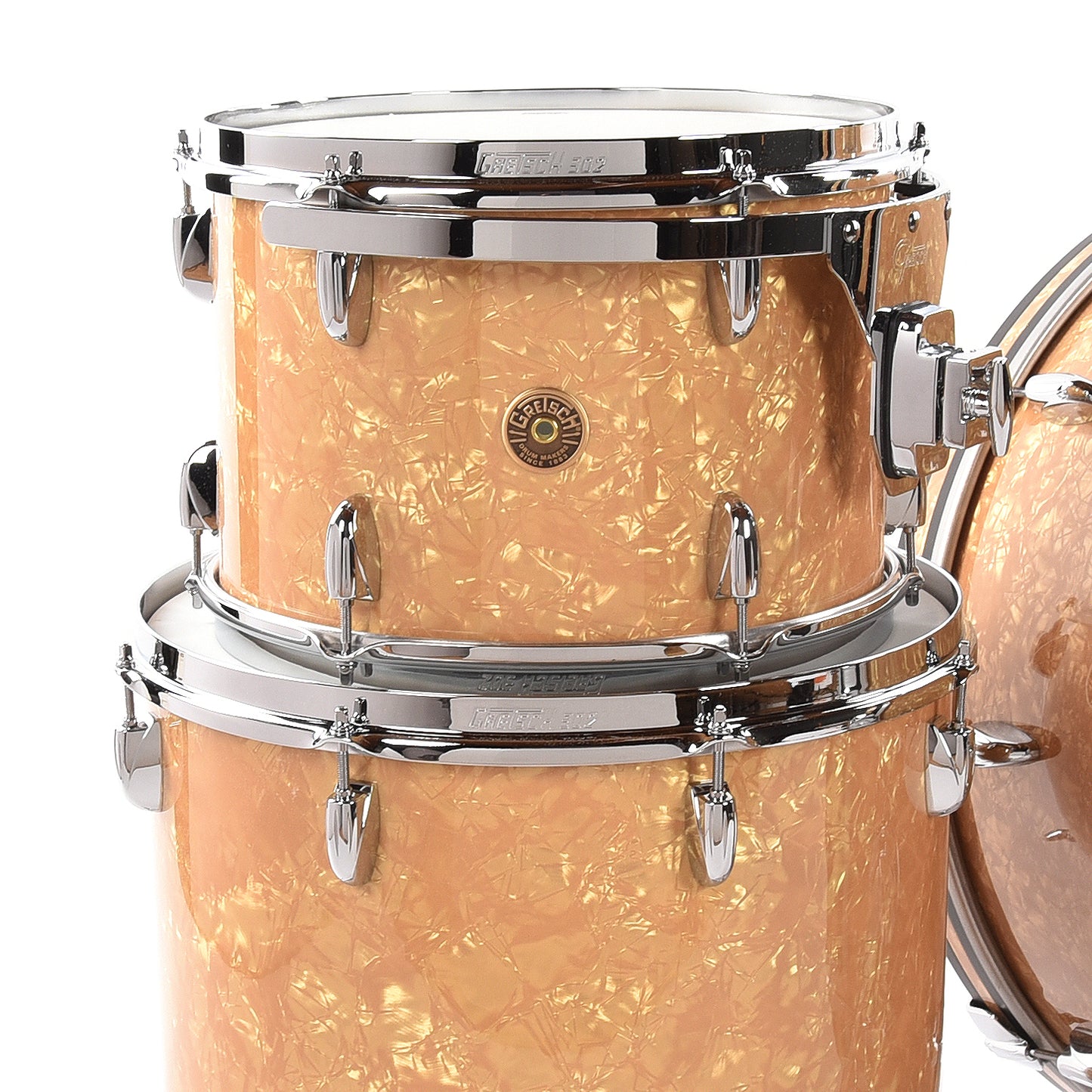 Gretsch Broadkaster 13/16/24 3pc. Drum Kit Antique Pearl Drums and Percussion / Acoustic Drums / Full Acoustic Kits