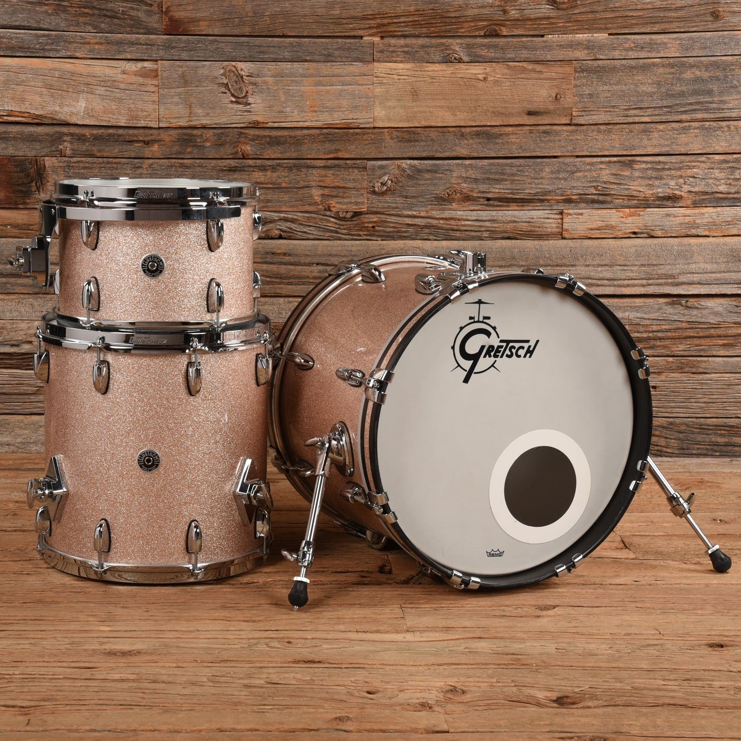 Gretsch Drums Brooklyn 12/14/18 3pc. Drum Kit Champaign Sparkle Drums and Percussion / Acoustic Drums / Full Acoustic Kits
