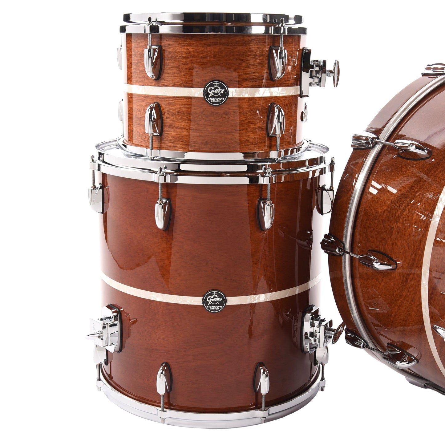 Gretsch Renown Limited 12/16/22/6.5x14 4pc. Drum Kit Mahogany Gloss w/Vintage Pearl Inlay Drums and Percussion / Acoustic Drums / Full Acoustic Kits