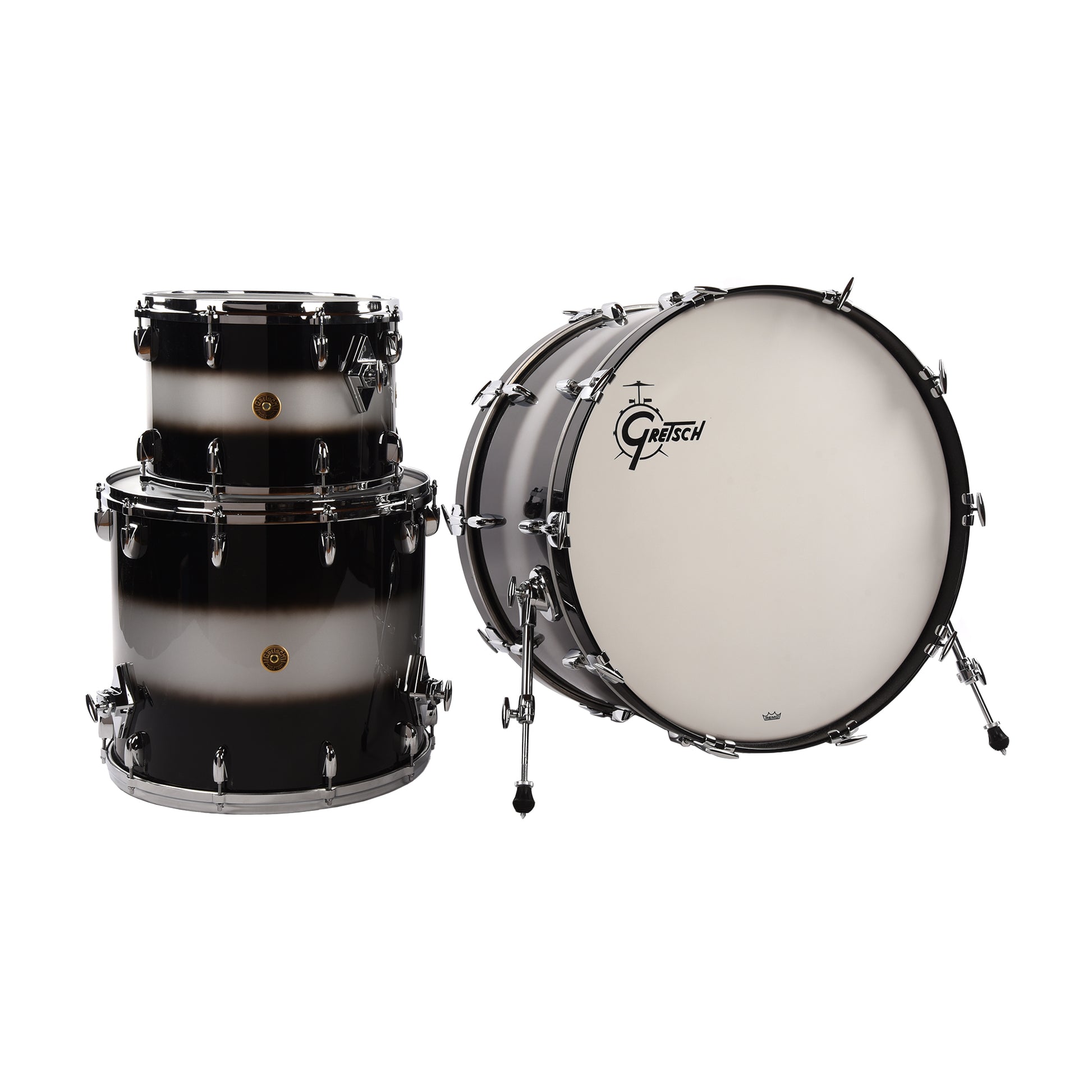 Gretsch USA Custom 14/18/26 3pc. Drum Kit Black/Silver Duco Gloss w/T-Rods Drums and Percussion / Acoustic Drums / Full Acoustic Kits