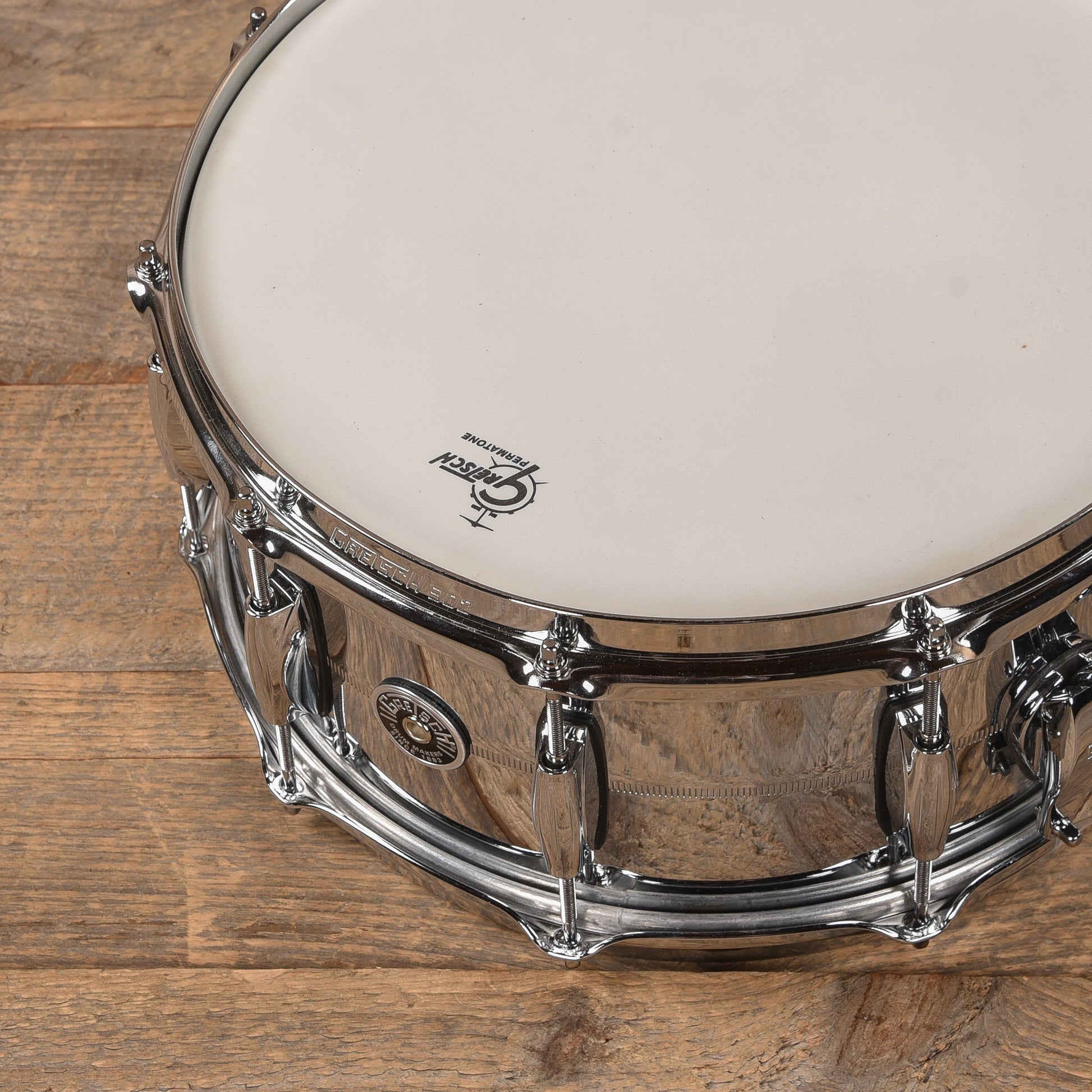 Gretsch 6.5x14 Brooklyn Chrome Over Brass Snare Drum Drums and Percussion / Acoustic Drums / Snare