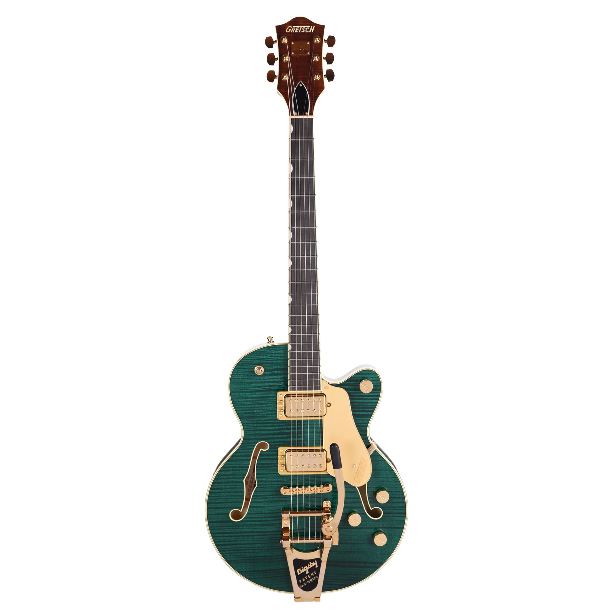 Gretsch Broadkaster Jr. LX Figured Center Block Tropic Aura Gold Hardware w/String-Thru Bigsby Electric Guitars