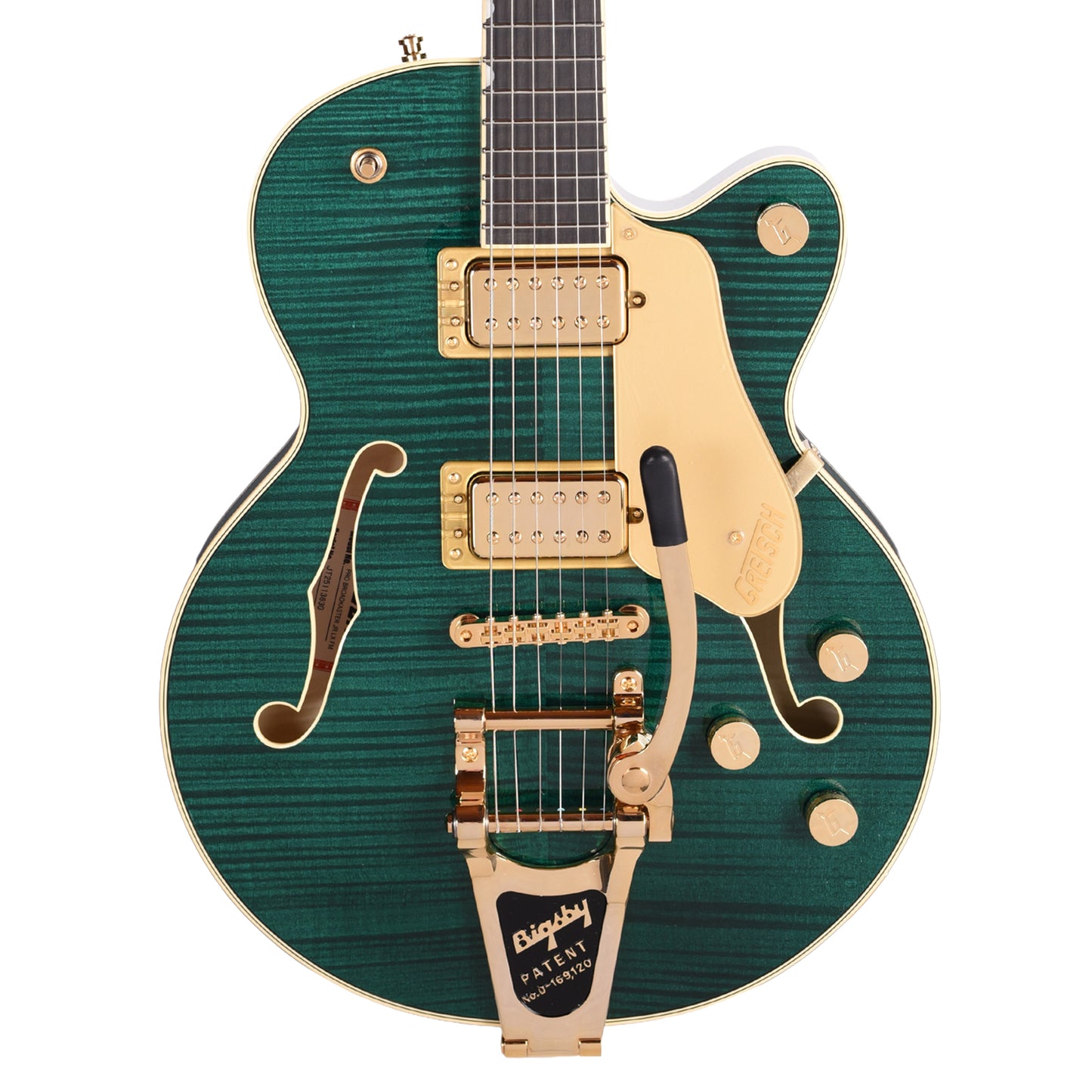 Gretsch Broadkaster Jr. LX Figured Center Block Tropic Aura Gold Hardware w/String-Thru Bigsby Electric Guitars