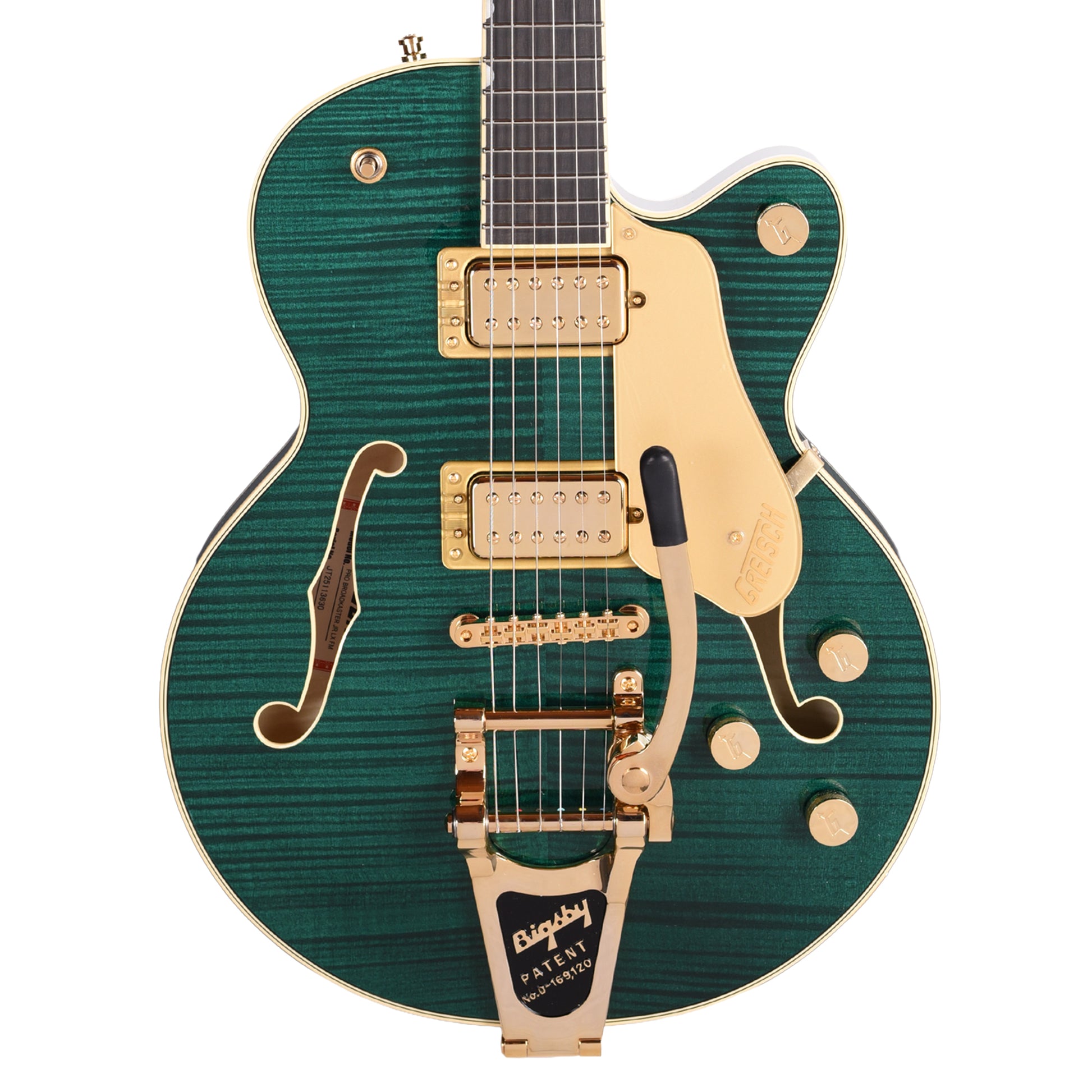 Gretsch Broadkaster Jr. LX Figured Center Block Tropic Aura Gold Hardware w/String-Thru Bigsby Electric Guitars