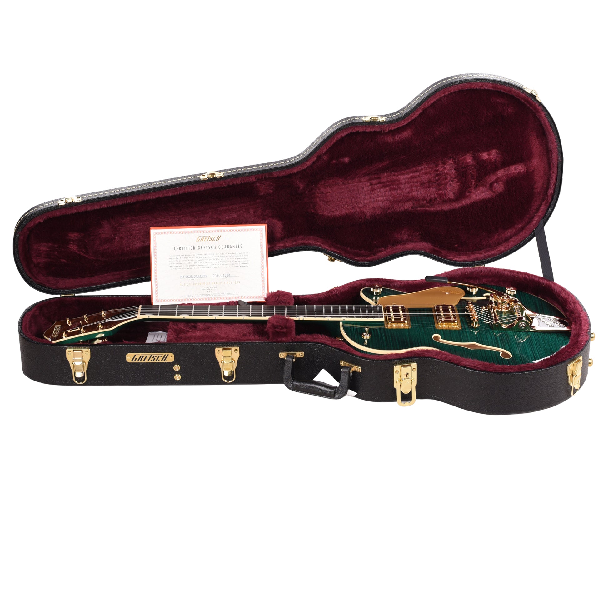 Gretsch Broadkaster Jr. LX Figured Center Block Tropic Aura Gold Hardware w/String-Thru Bigsby Electric Guitars
