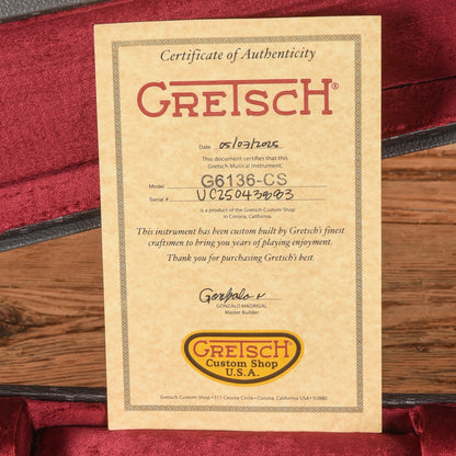 Gretsch Custom Shop G6136-55 Paisley Falcon Relic Master Built by Gonzalo Madrigal Candy Apple Burst 2025 Electric Guitars