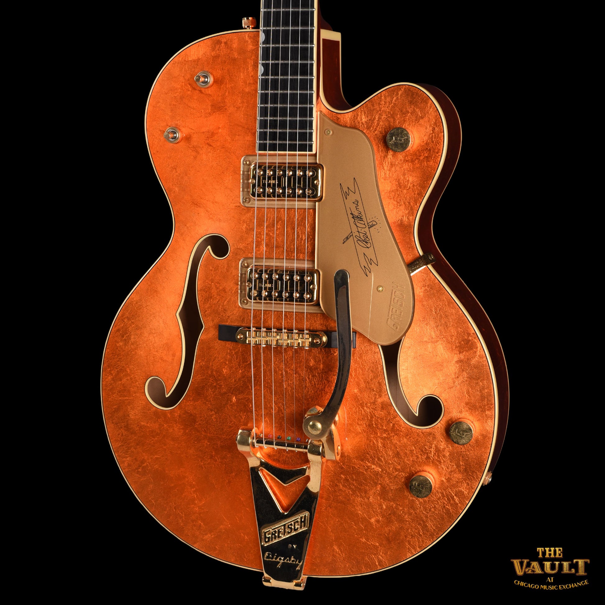 Gretsch G6120-125th 1/25 Gold Leaf Trans Orange 2008 Electric Guitars