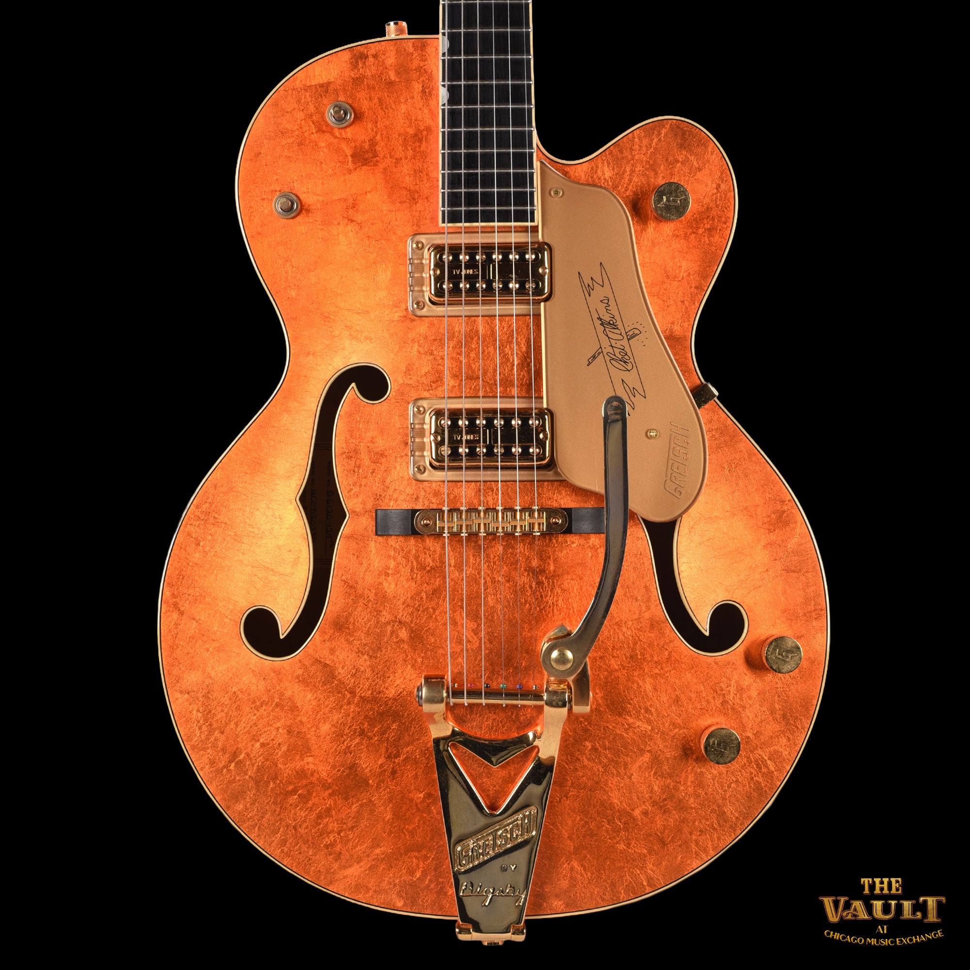 Gretsch G6120-125th 1/25 Gold Leaf Trans Orange 2008 Electric Guitars