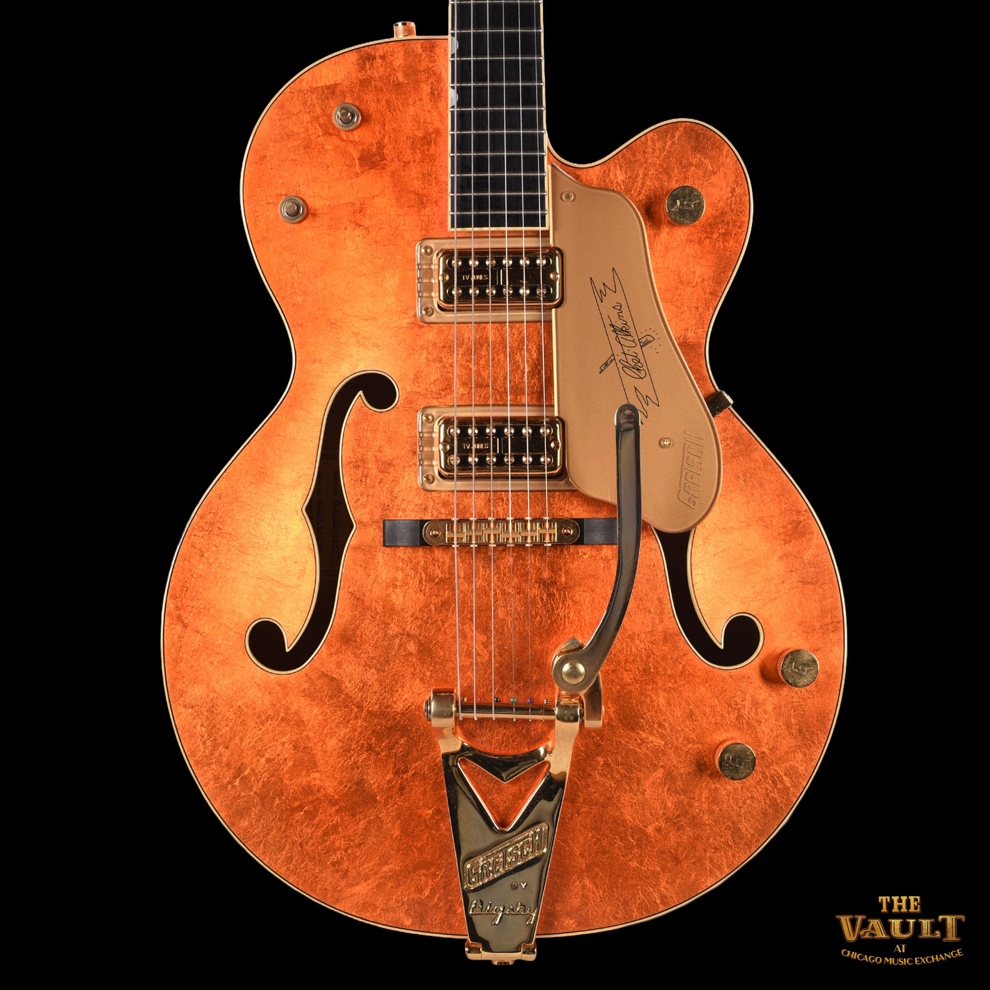 Gretsch G6120-125th 1/25 Gold Leaf Trans Orange 2008 Electric Guitars