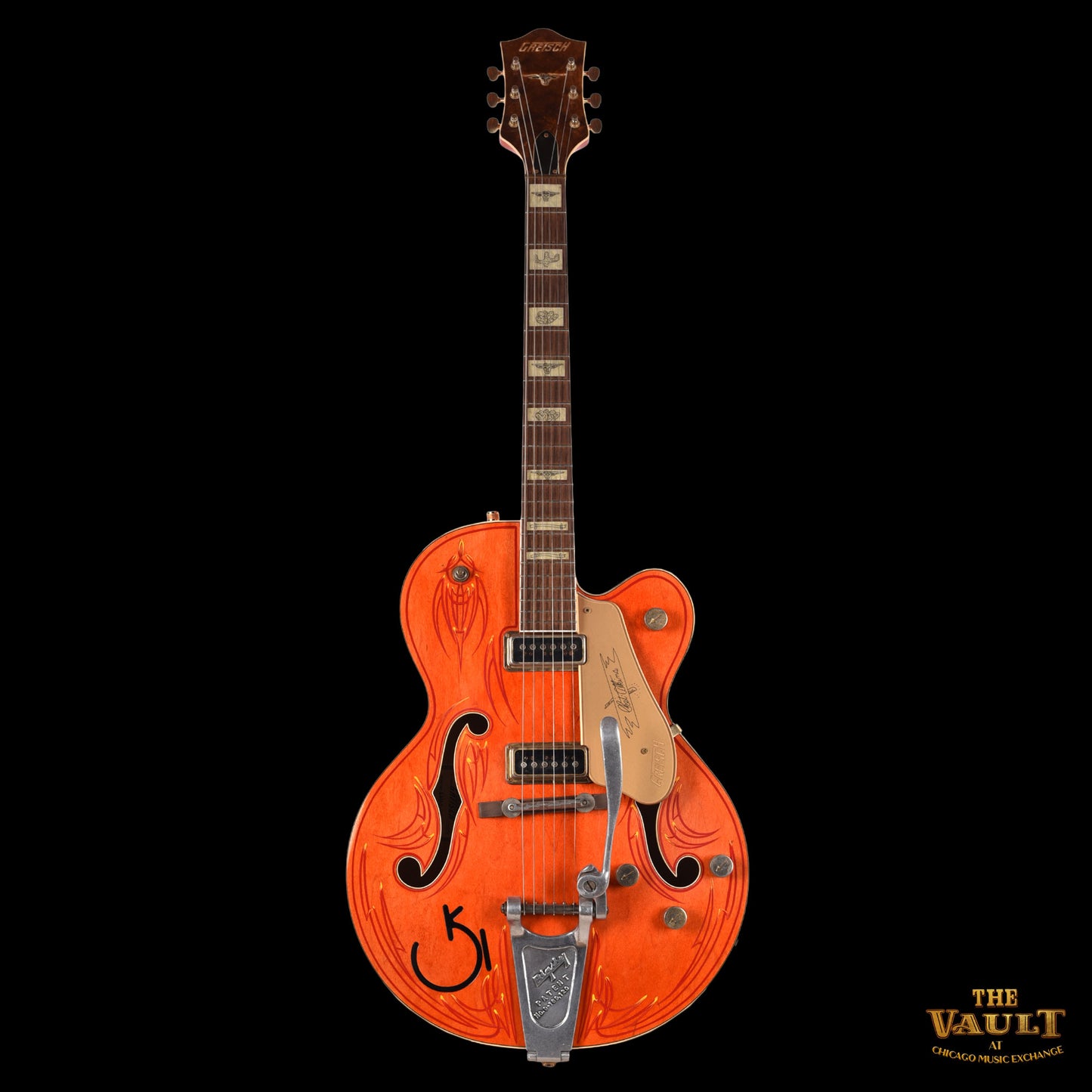 Gretsch G6120-DSW Masterbuilt Stern Chet Relic Art 1of 36 Orange w/ Pinstripe 2008 Electric Guitars
