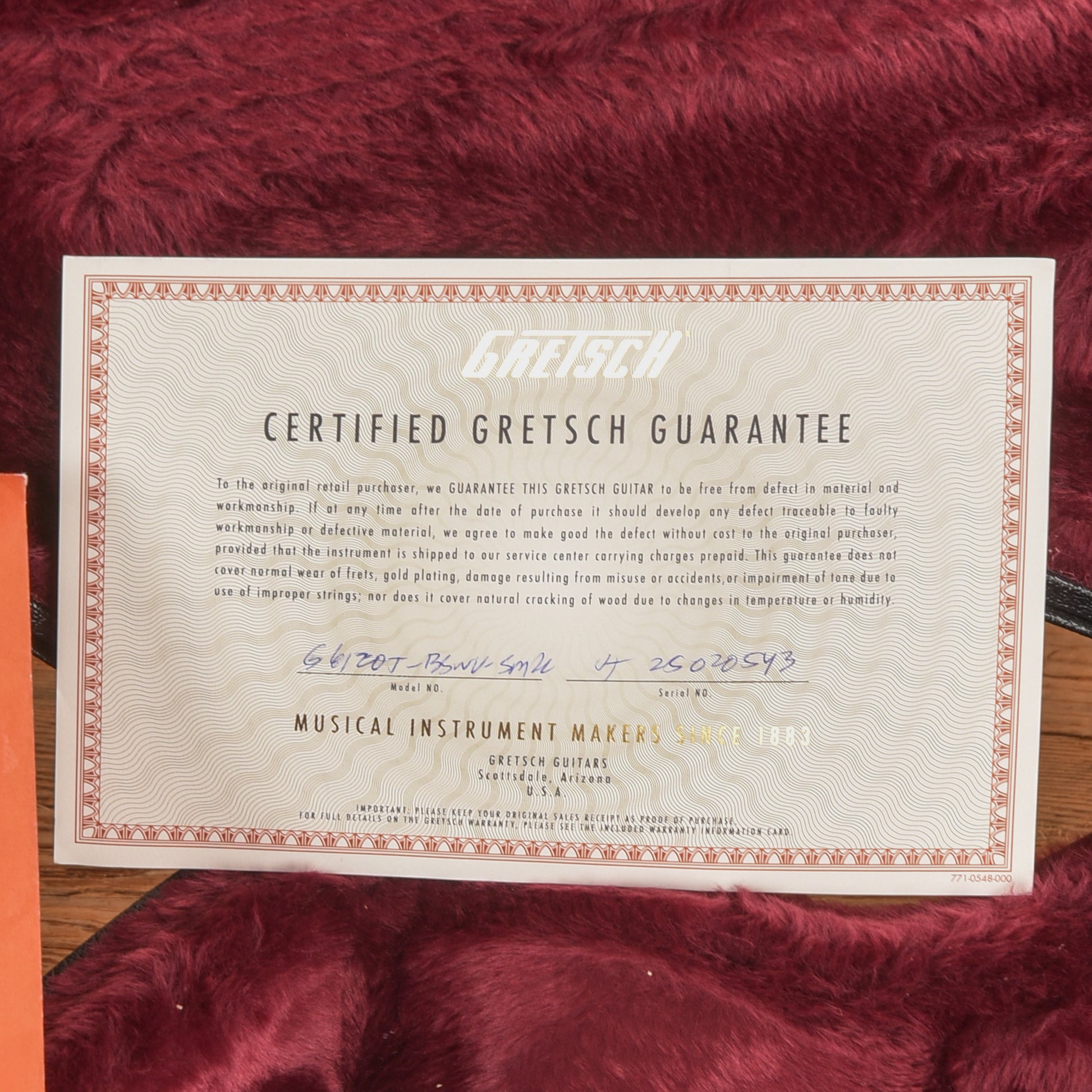 Gretsch G6120T-BSSMK Brian Setzer Signature Nashville '59 "Smoke" Orange 2025 Electric Guitars
