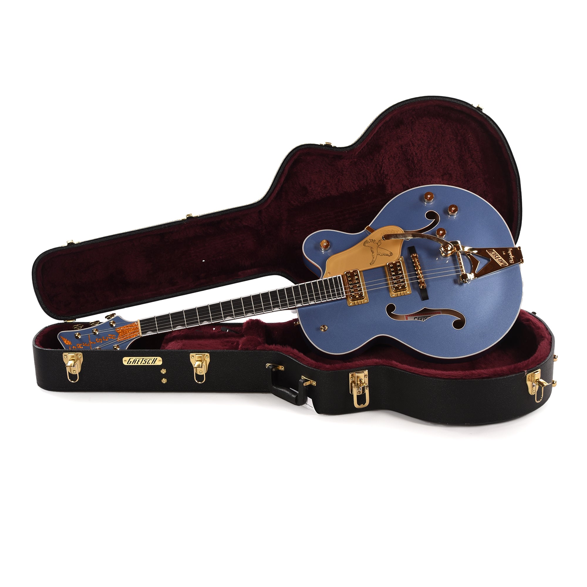Gretsch Falcon Hollow Body with String-Thru Bigsby Cerulean Smoke Electric Guitars / Hollow Body